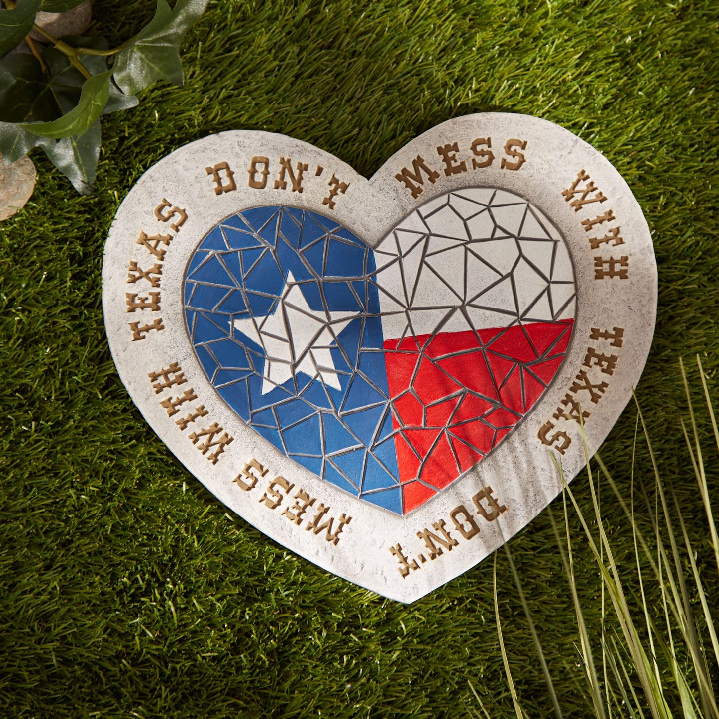 Zingz & Thingz Outdoor Garden Collection Colorful Stepping Stone, 10x10x0.75, Don't Mess with Texas