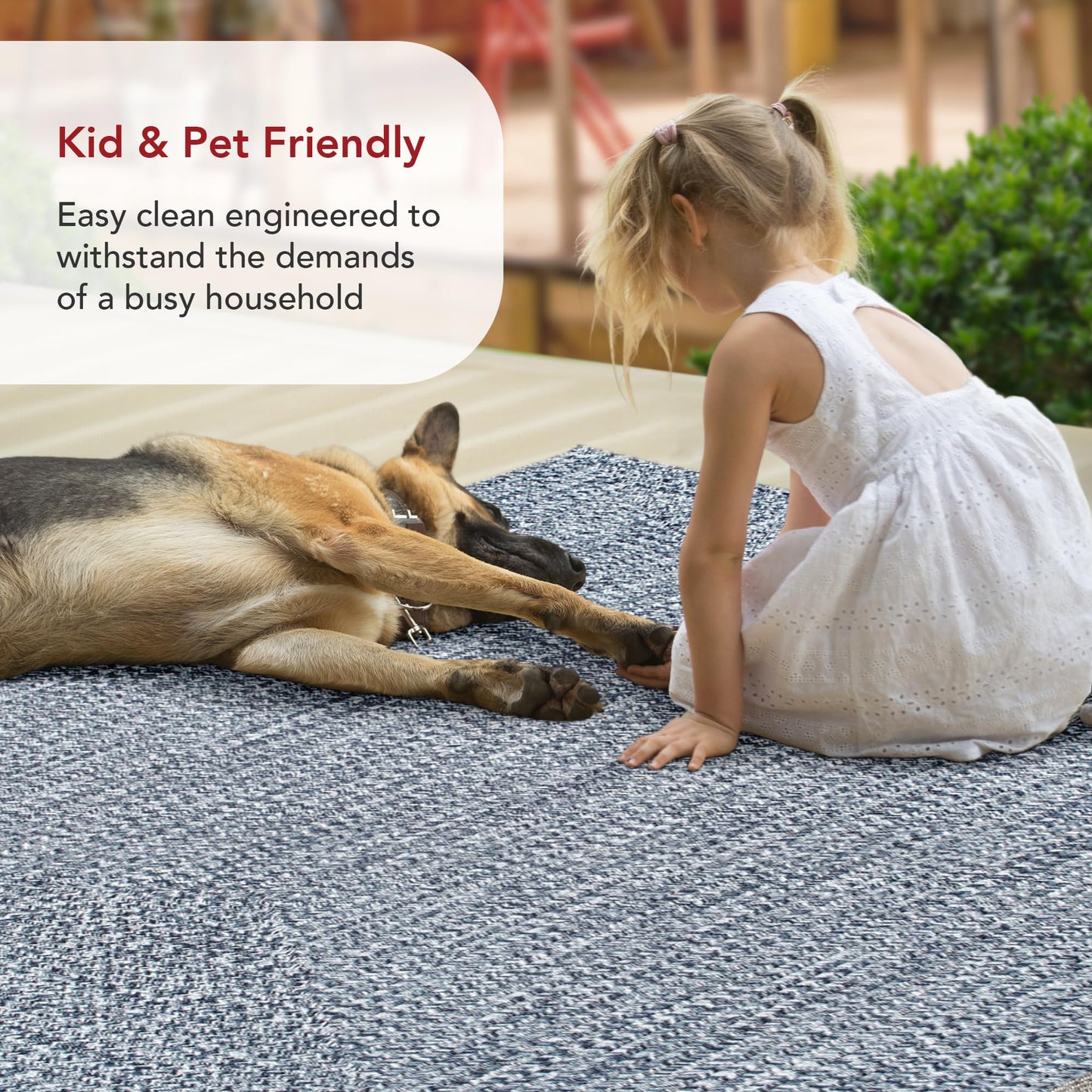 nuLOOM 3' x 5' Solid Hand Braided Indoor/Outdoor Area Rug, Pet-Friendly, High Traffic, Weather Resistant, for Patio, Balcony, Bedroom, Living, Dining Room, Wynn Navy