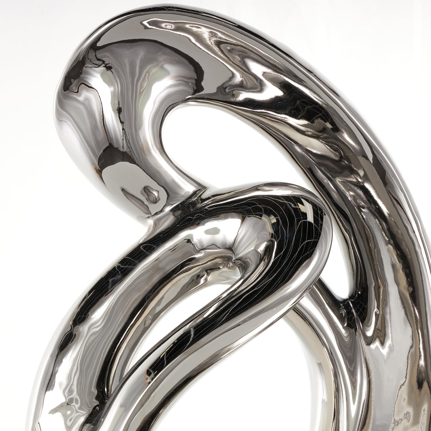 Deco 79 Ceramic Abstract Decorative Sculpture Home Decor Statue, Accent Figurine 14" x 7" x 27", Silver