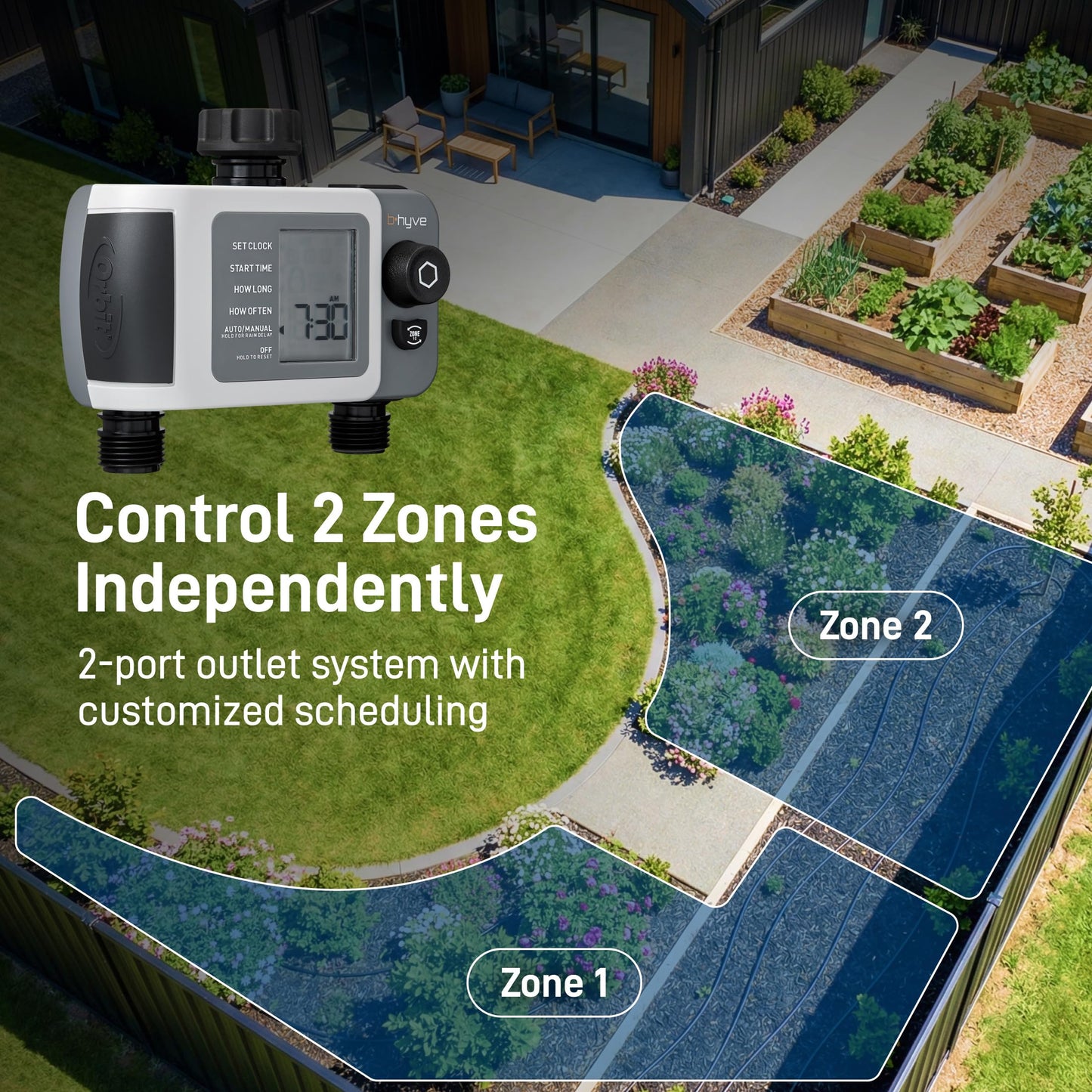 Orbit 24637 B-hyve XD 2-Port Smart Hose Watering Timer with Wi-Fi Hub