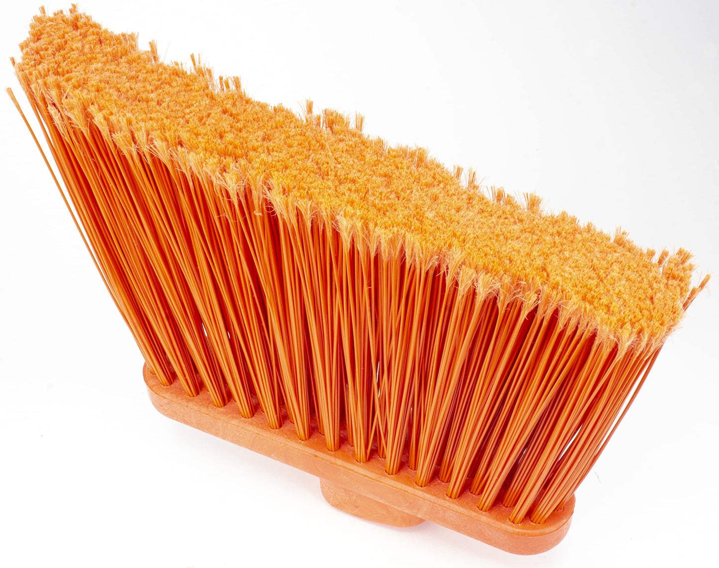 SPARTA Plastic Broom Head, Angled, Flagged for Small Debris Indoor, Outdoor, Home, Restaurant, Lobby, Office, 12 Inches, Orange