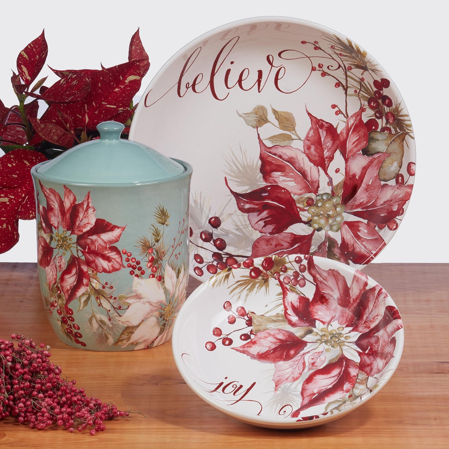 Certified International Winters Joy 16 Piece Dinnerware Set, Service for 4