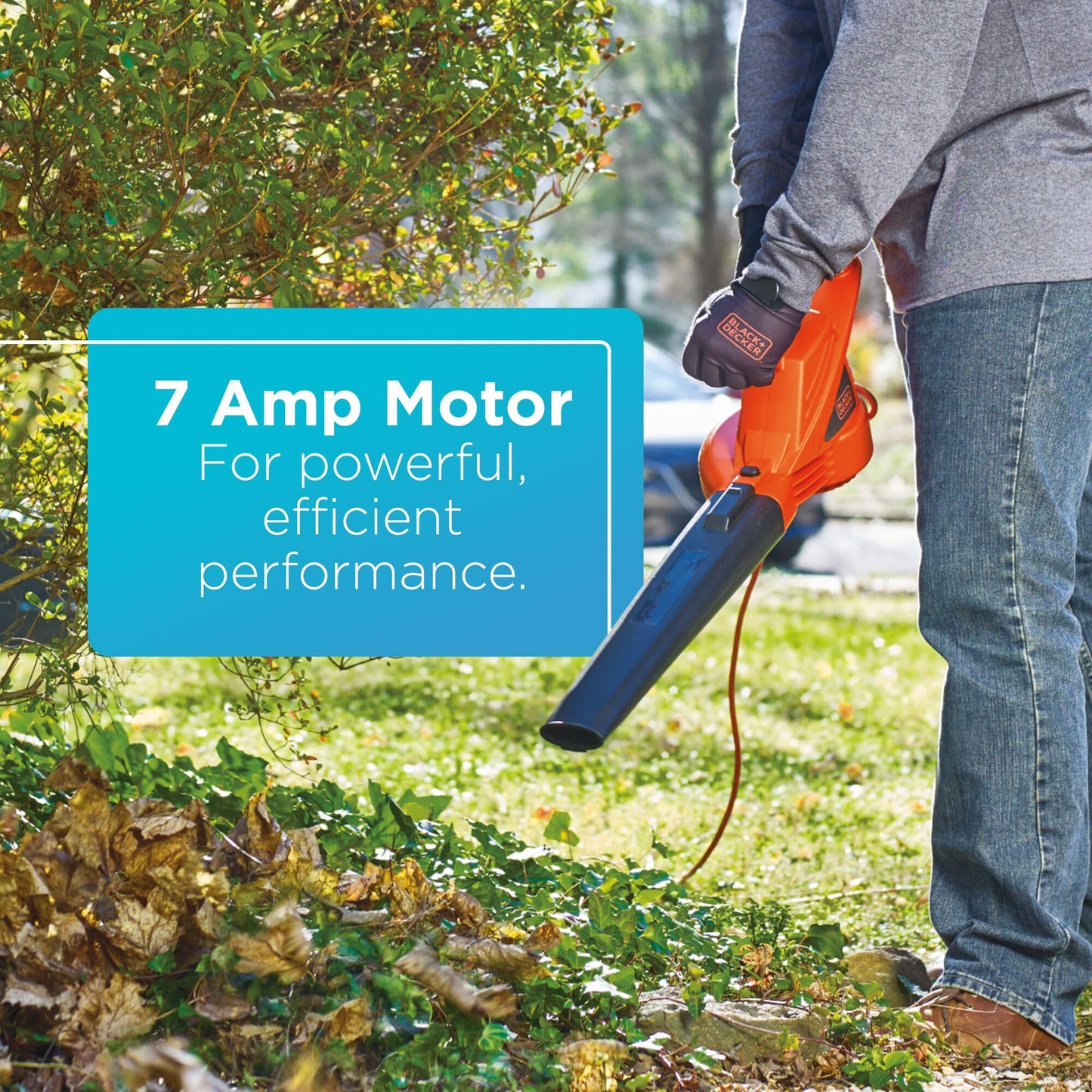 BLACK+DECKER Electric Leaf Blower, Handheld Blowers for Lawn Care, Lightweight, 180 MPH 180 CFM, 7-Amp, Corded (LB700)