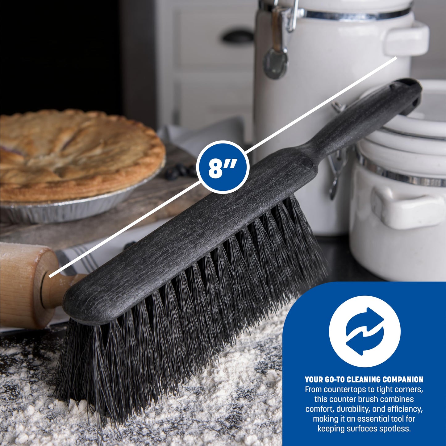 Carlisle FoodService Products 3625803 Fireplace/Bench Brush, 8", Black
