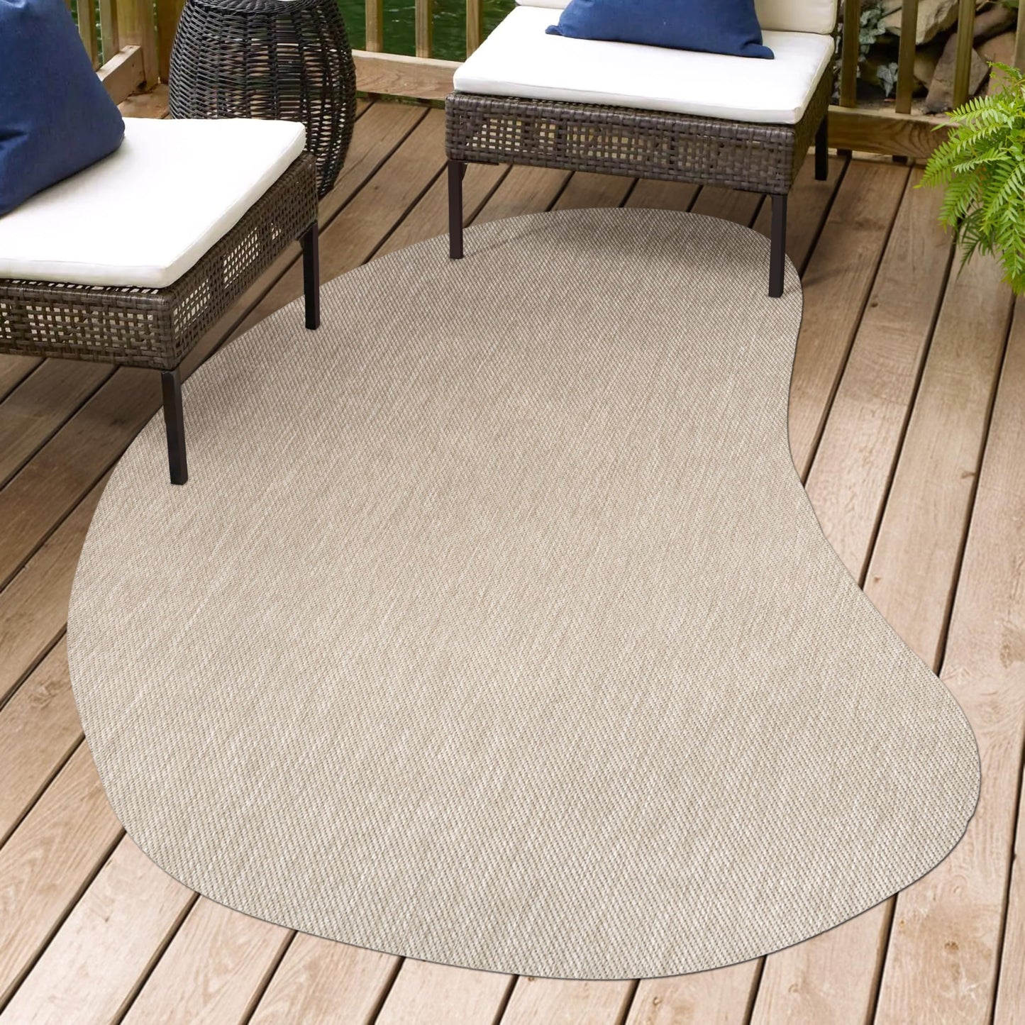 JONATHAN Y Rustic Organic Curve Indoor Outdoor Area Rug 8X10 Beige, Evan Modern for Backyard, Patio, Porch, Easy-Cleaning, High Traffic, Pet-Friendly, Non-Shedding (SHP102C-8)