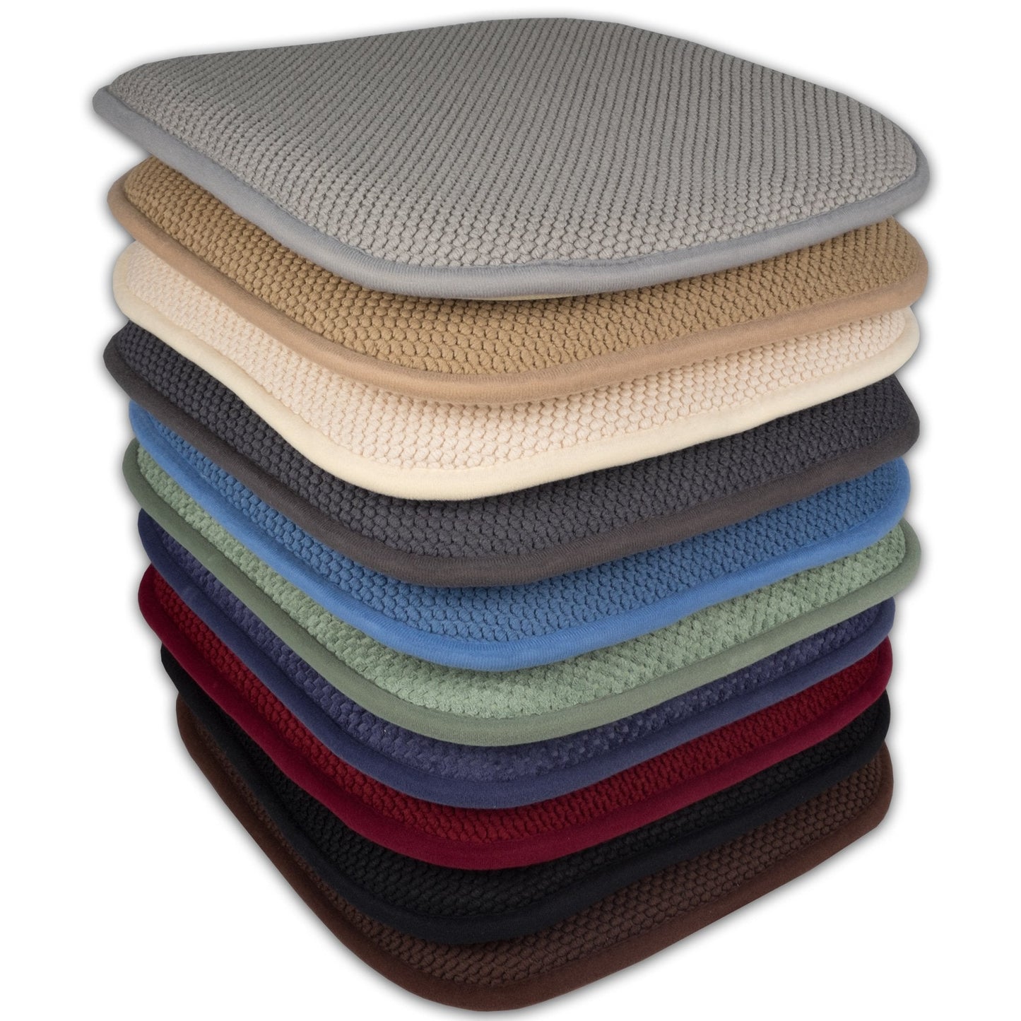 4 Pack Memory Foam Honeycomb Nonslip Back 16" x16" Chair/Seat Cushion Pad, Blue