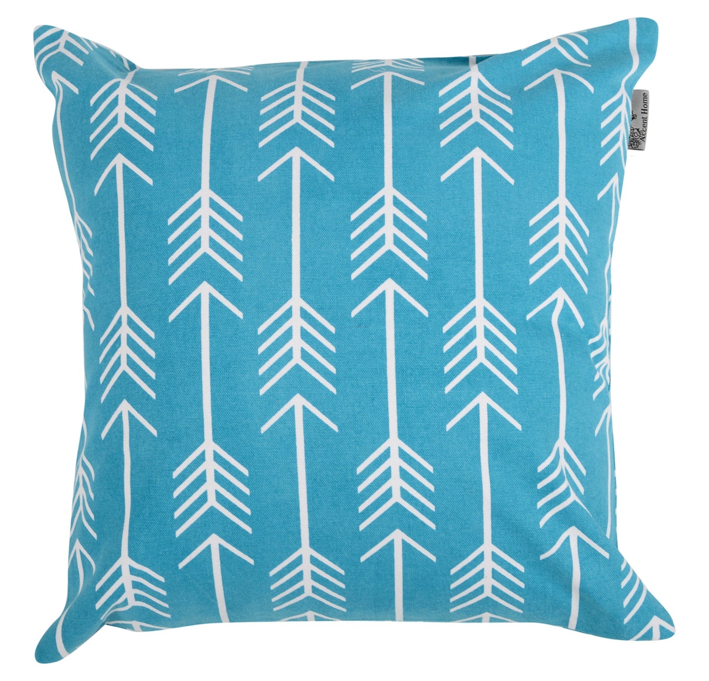 ACCENTHOME Cotton Canvas Throw Cushion Cover Printed Both Side for Home Sofa Couch, Chair Back Seat,4pc Pack 18"x18" in Color Aqua