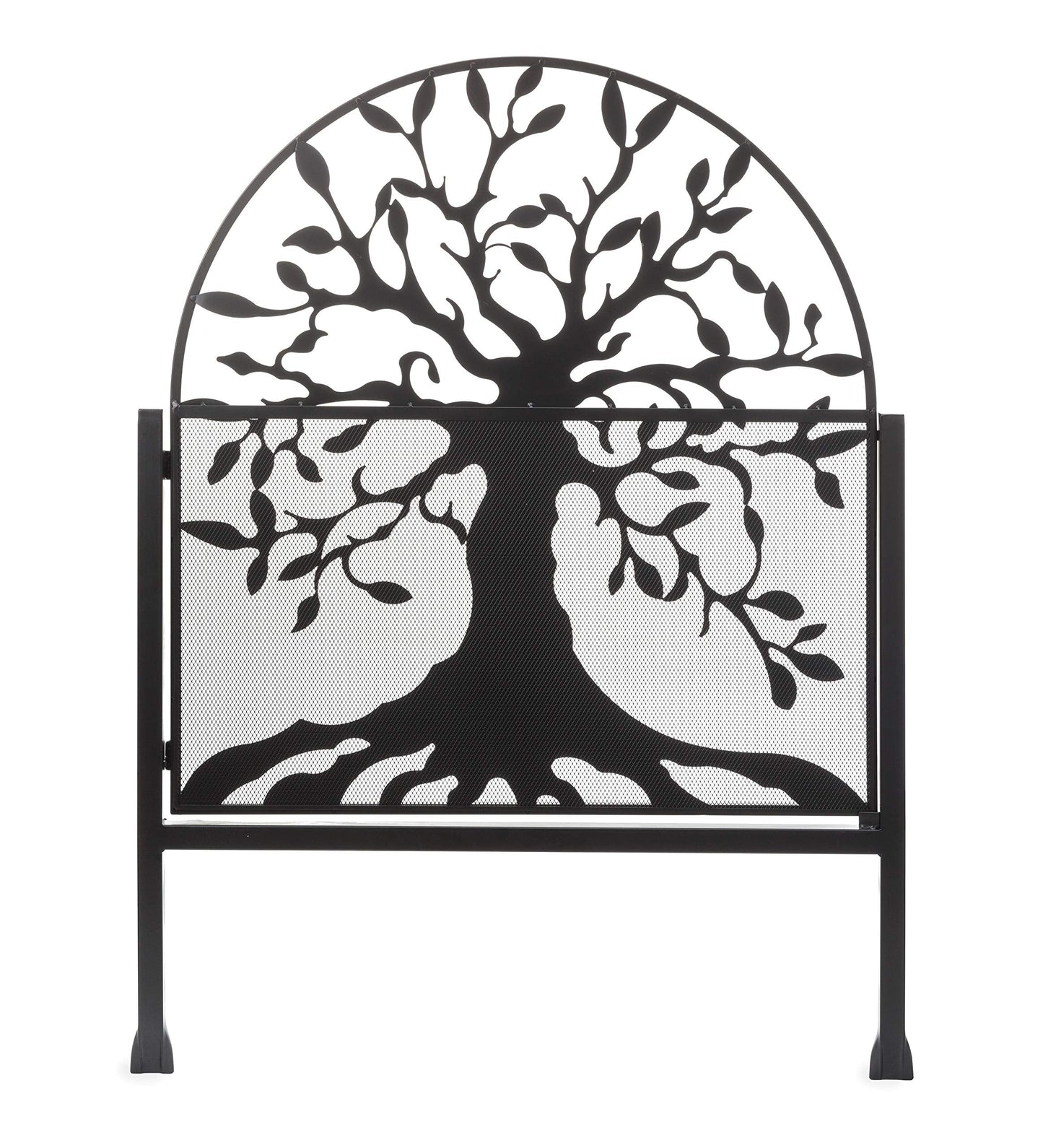 Plow & Hearth Arched Tree of Life Garden Gate | Laser-Cut Design | Metal | Black/Bronze Finish | Versatile | 36" W x 1¼"D x 36" H | Latch Closure