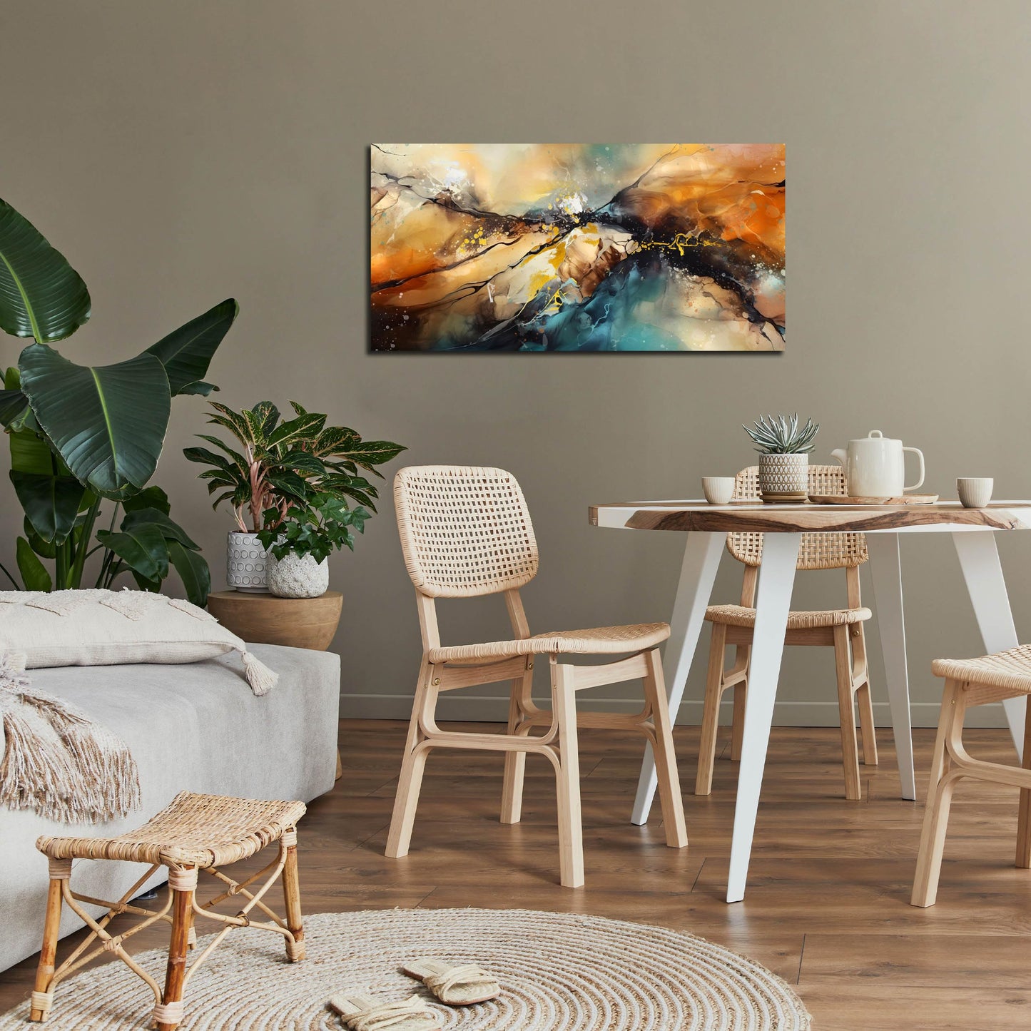 JKWALL77 Abstract Paintings Wall Art for Living Room - Modern Wall Decor for Bedroom Kitchen Room Wall Art Ready to Hang Size 20" x 40"