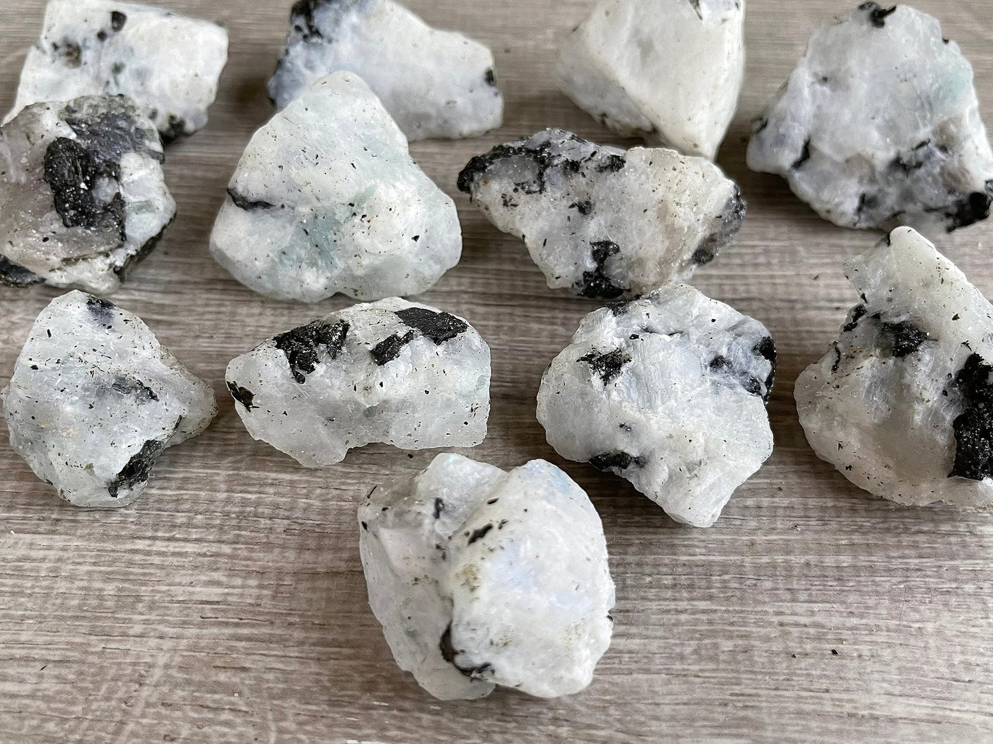 GAF TREASURES Wholesale Raw Rainbow Moonstone Crystals, Natural Rainbow Moonstone Stone, Rainbow Moonstone Rough, Rainbow Moonstone Healing Crystals (Rainbow Moonstone, 0.5 Pound)