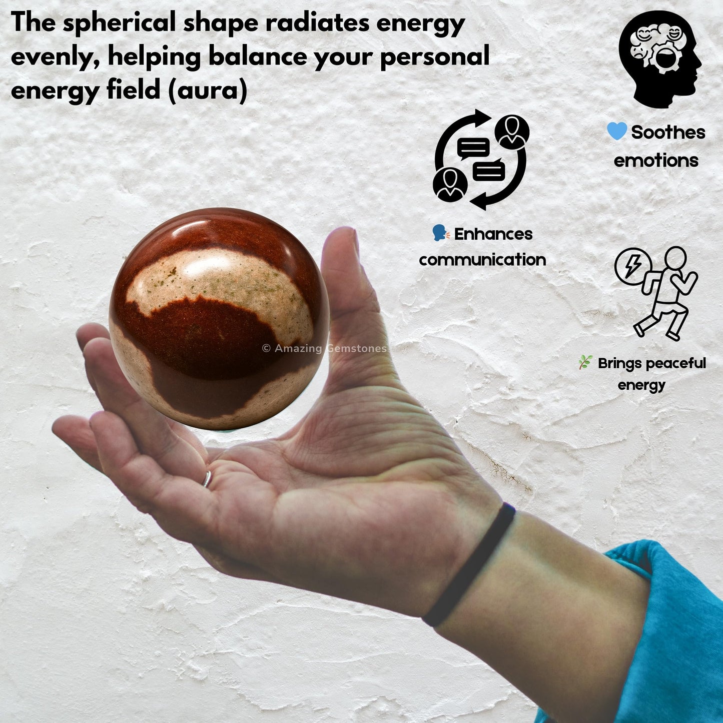 Amazing Gemstone Narmada Shiva Lingam Crystal Ball with Stand - 2" Inches Crystal Sphere Meditation Balls for Witchcraft and Decorative Balls