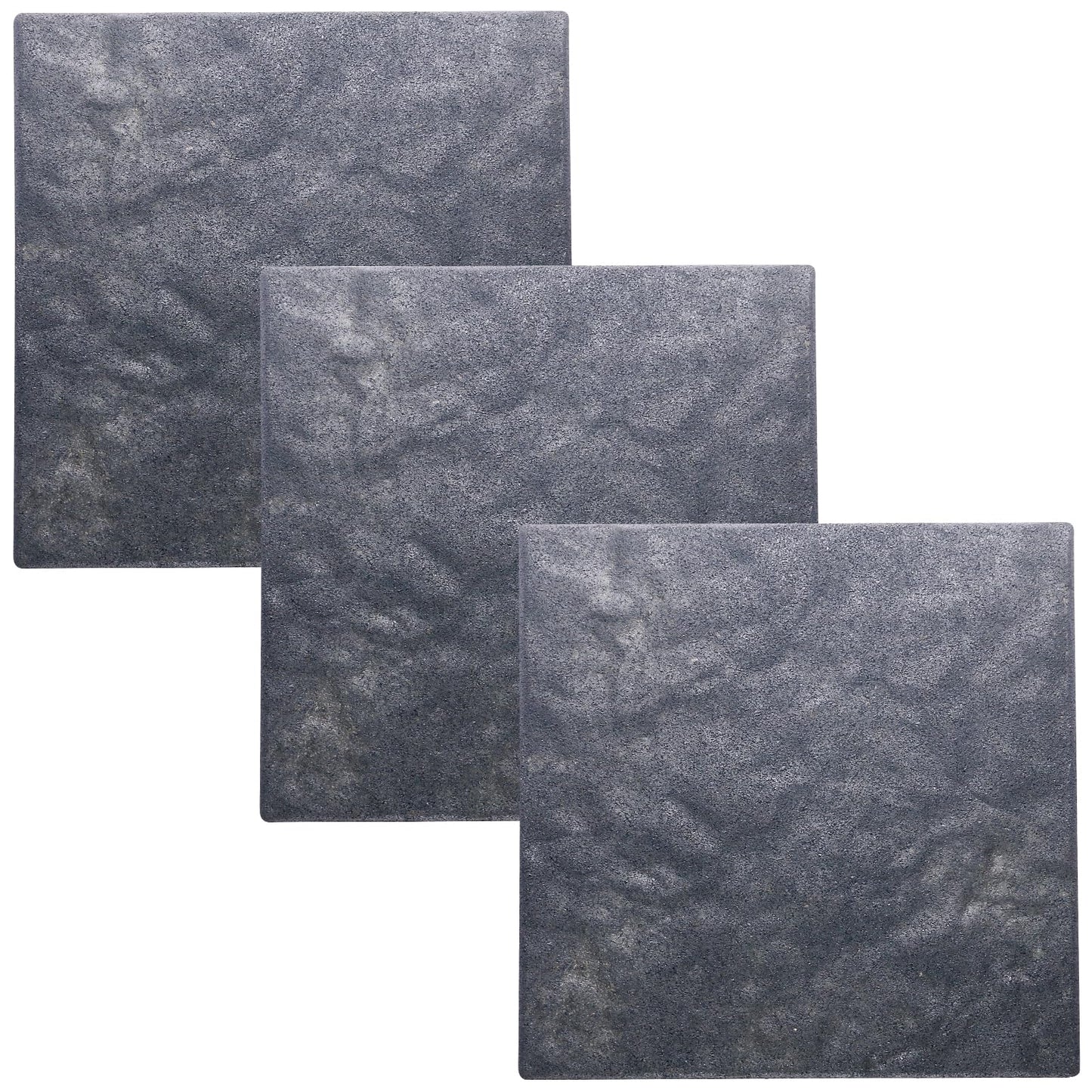 Sekcen 3 Pack Rubber Stepping Stones 15.75”x15.75” Outdoor Garden Walkway Recycled Paving Stones Pavers for Walkways