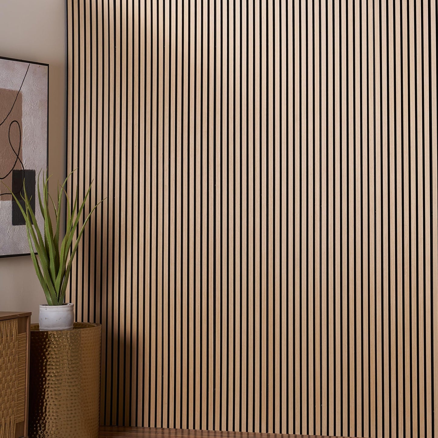 Wood Panels for Wall - Oak Acoustic Wall Panels - 4PK Wall Wood Panels - 94.49” x 12 - Soundproof Wood Wall Panels for Decor - Acoustic Slat Wood Wall Panels for Interior Decoration of Walls (Oak)