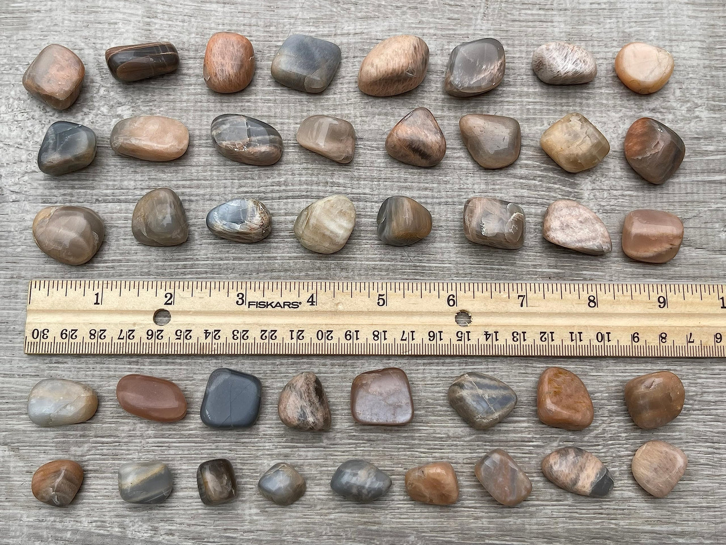 GAF TREASURES 5 Pcs Moonstone Multi Tumbled Stones, Polished Natural Moonstone Multi Gemstone, Moonstone Multi Healing Crystals (Moonstone Multi)