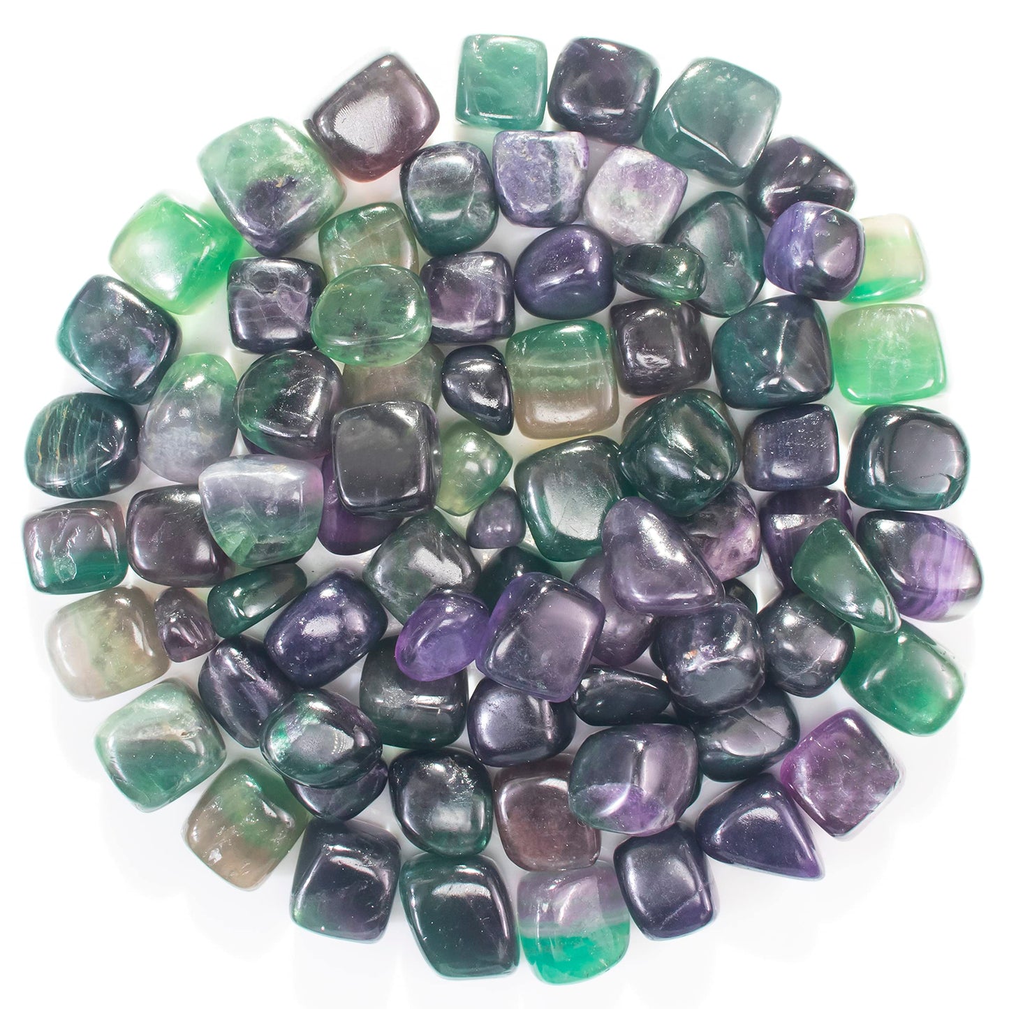 Crocon 1LB Multi Fluorite Tumbled Stones and Crystals Bulk 2000+ Carats Natural Crystal Kit for Reiki Healing Crystal Polished, Tumble Stones, Chakra Balancing, Reiki Gift, Home Decor Size : 20mm