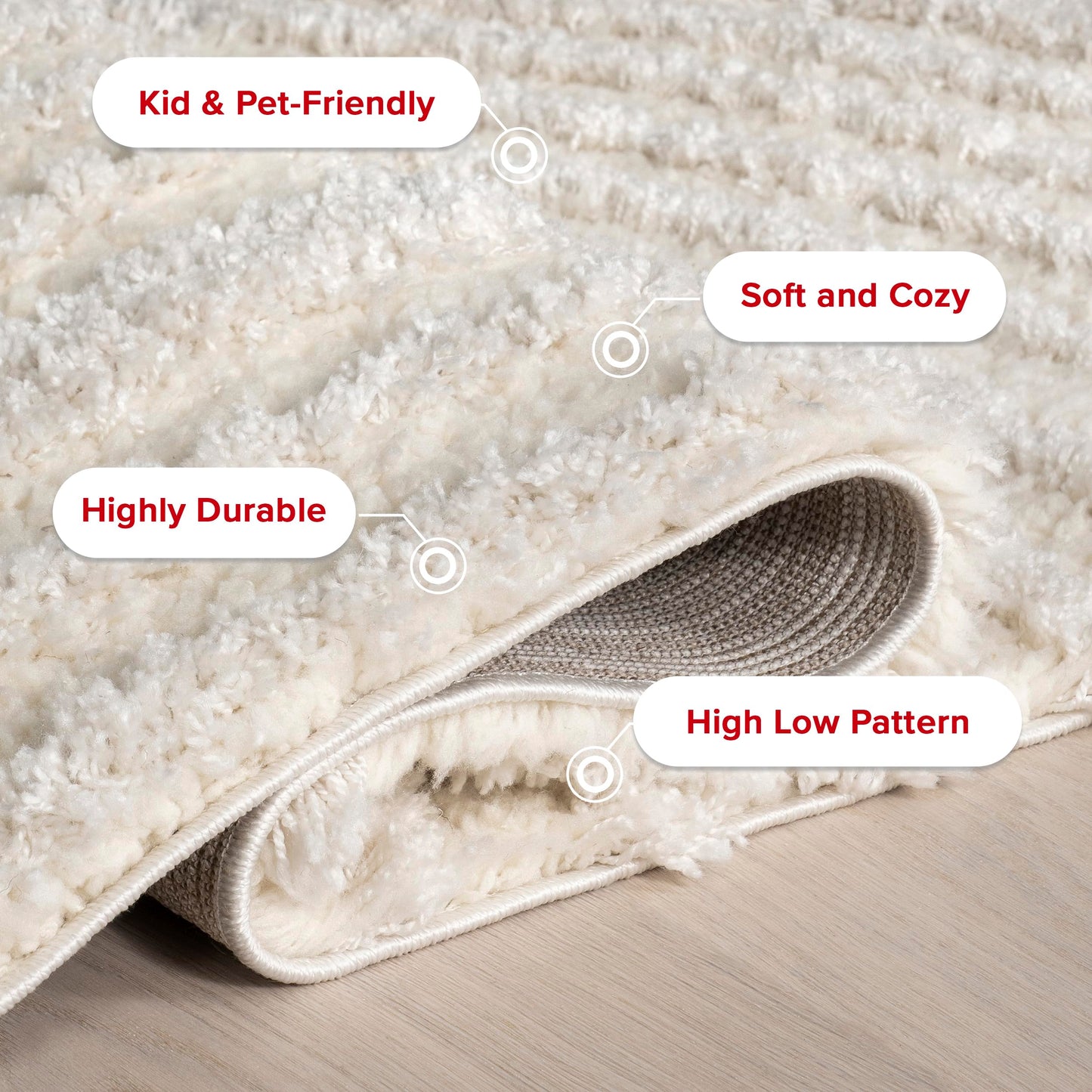 Nuloom Gloria Beige, 3' x 5', Abstract, Shag, Soft and Cozy, Plush, High Traffic, Stain Resistant, Easy Clean, Durable Area Rug for Bedroom, Living Room, Dining Space, Den, Foyer, Entryway