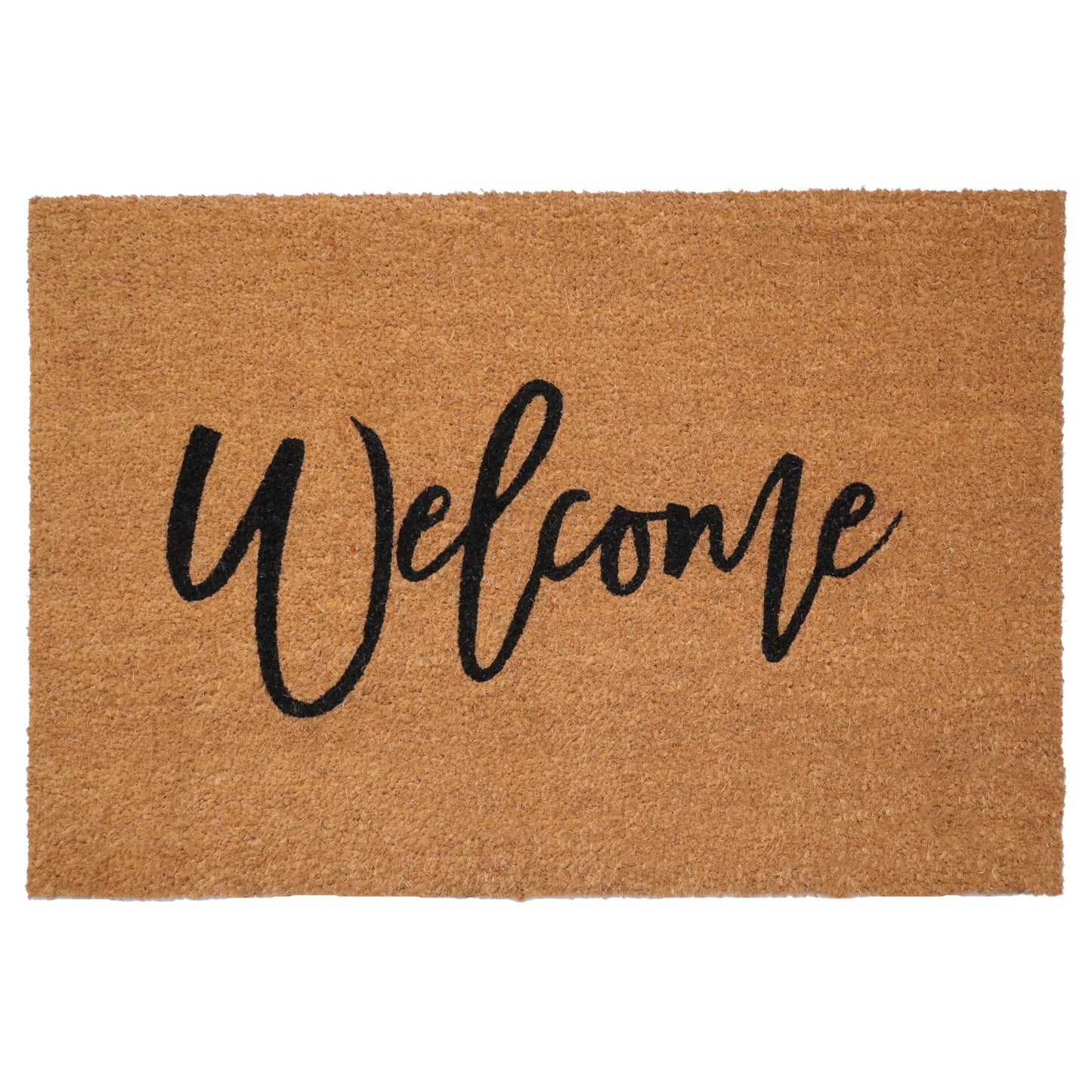 Calloway Mills Cursive Welcome Doormat (Tan/Black, 24" x 36")