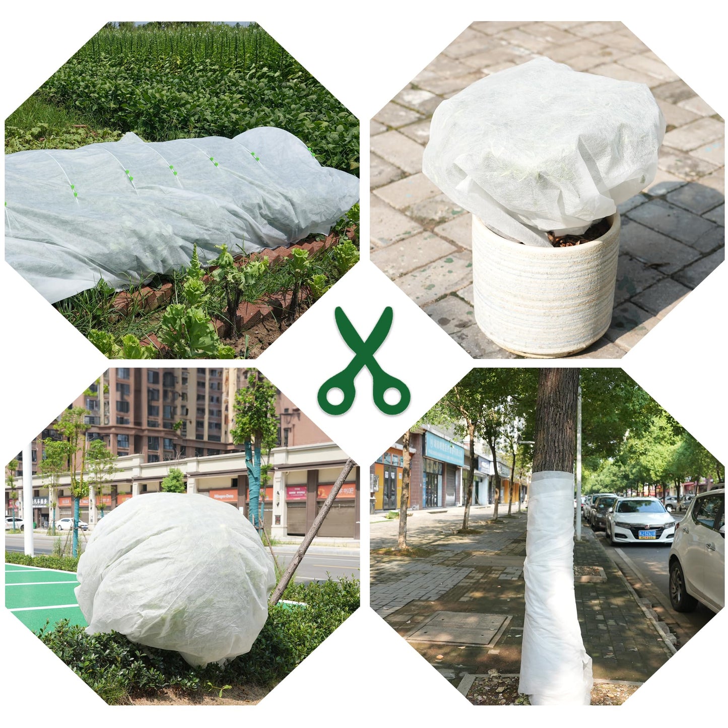 Hyxanons 10 * 50FT Plant Covers Freeze Protection, 1.06 oz/yd² Large Thick Floating Row Cover Fabric for Winter Frost Protection, White Blanket Cloth for Outdoor Garden Vegetables in Cold Weather
