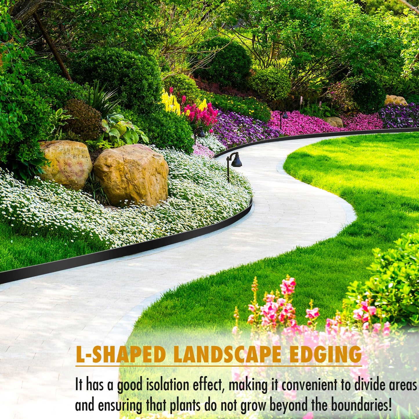 Landscape Edging 4 Inch Tall 80 FT, Garden Edging for Landscaping with 90 Pcs Anchoring Spikes & 5 Connectors, Flexible Garden Border Edging for Landscaping, Yard Lawn, Flower Beds