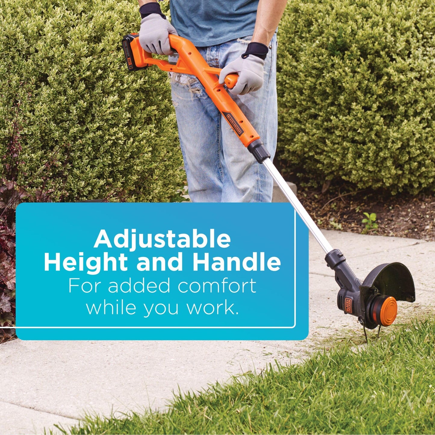 BLACK+DECKER 20V MAX Weed Wacker Cordless String Trimmer Edger Lawn Tool, 10-Inch Electric Weed Eater with Automatic Feed Spool, Ergonomic, Battery and Charger Included (LST201)
