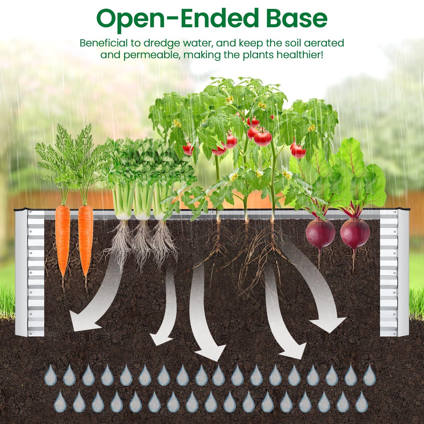 6x3x2FT Raised Garden Bed Kit, Galvanized Planter Raised Garden Boxes Outdoor w/Anti Cutting Strip & A pair of gloves, Deep Root Raised Planter for Vegetables, Fruits, Flowers and Herbs, Silver
