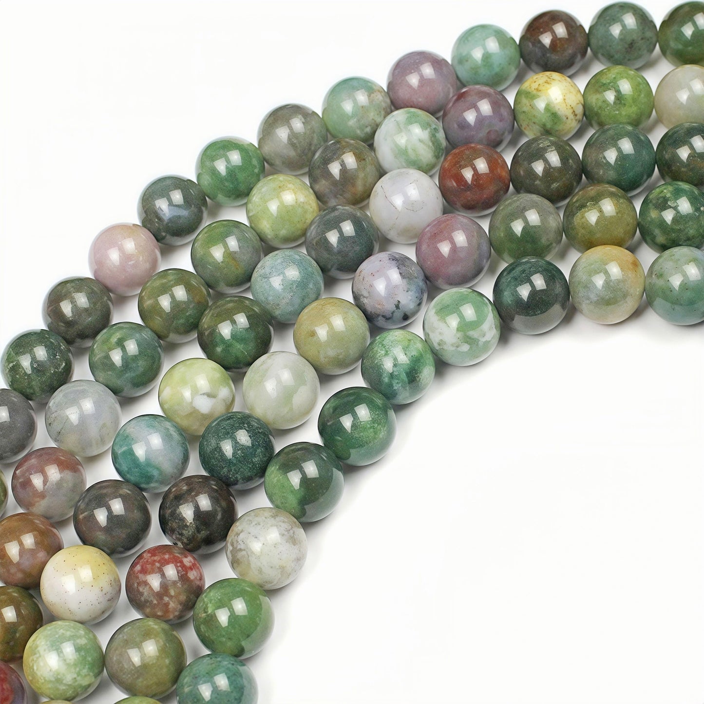 MJDCB AAA Natural Round India Agate Stone Beads Onyx Loose Beads for DIY Necklace Bracelat Jewelry Making Strand 15" (6mm)