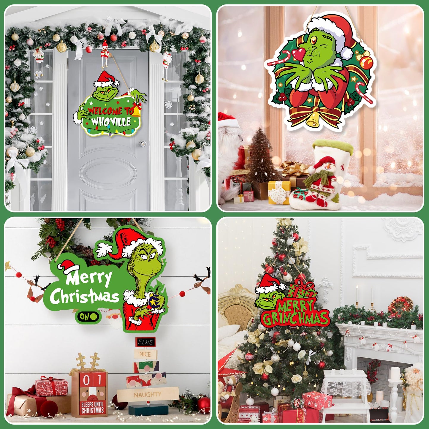 LOCOLY Christmas Decorations Hanging Signs Door Sign for Holiday Decor Ornaments for Christmas Tree