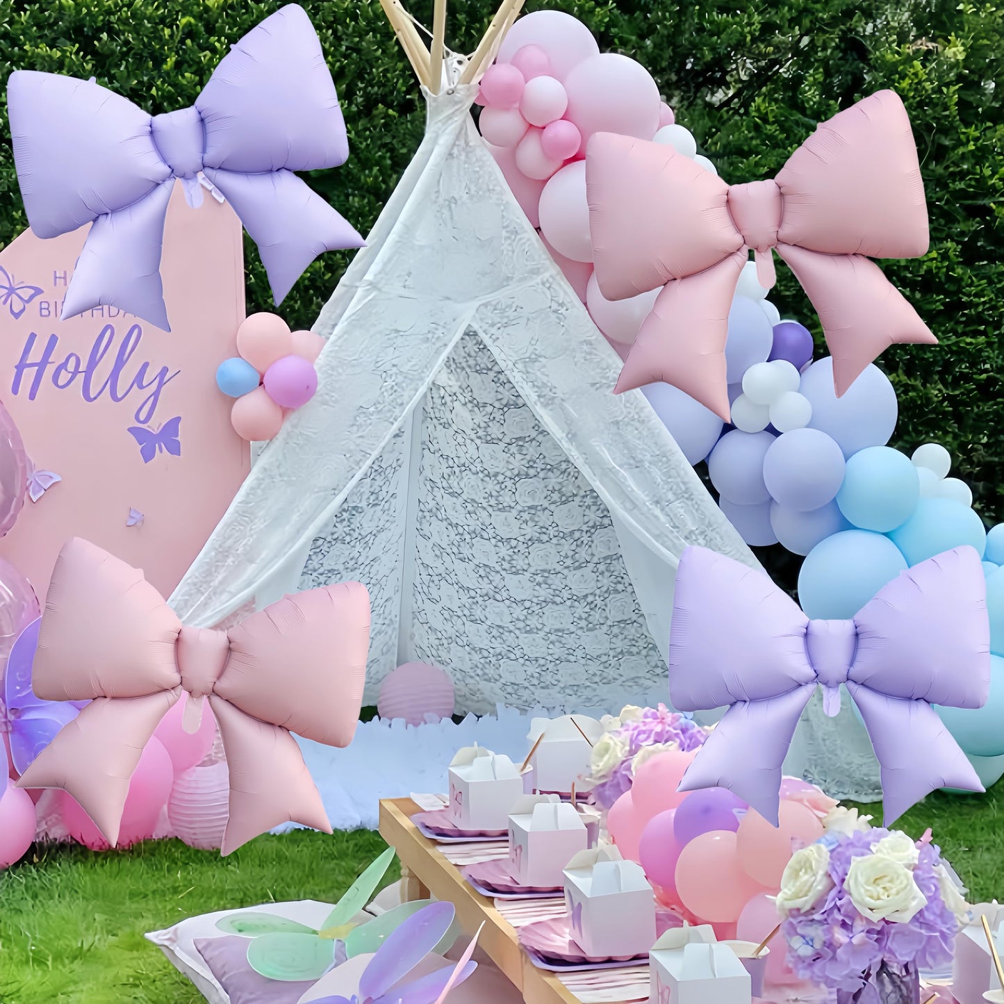 4Pcs Giant Pink Bow Balloons 38Inch/coquette Birthday Party Supplies/Pink Bachelorette Bridal Engagement Wedding Anniversary Supplies for Women/Valentine's Day Decor