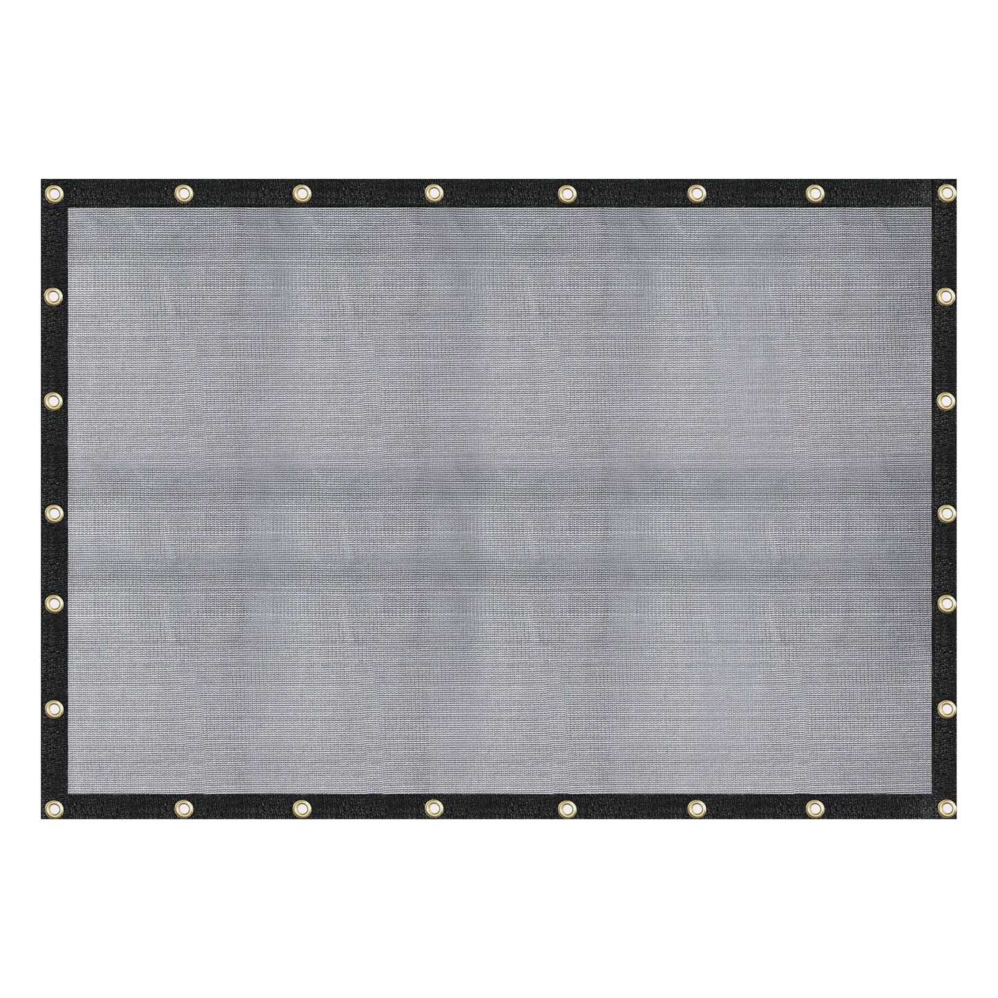 [Windscreensupplyco] 60-70% 10 FT X 12 FT Mesh Tarp/Shade Cloth 9-Needle Knitted Heavy Duty Black with Grommets for Green House, Garden, pergola, Pools, Dump Truck - MT1012BLKX1