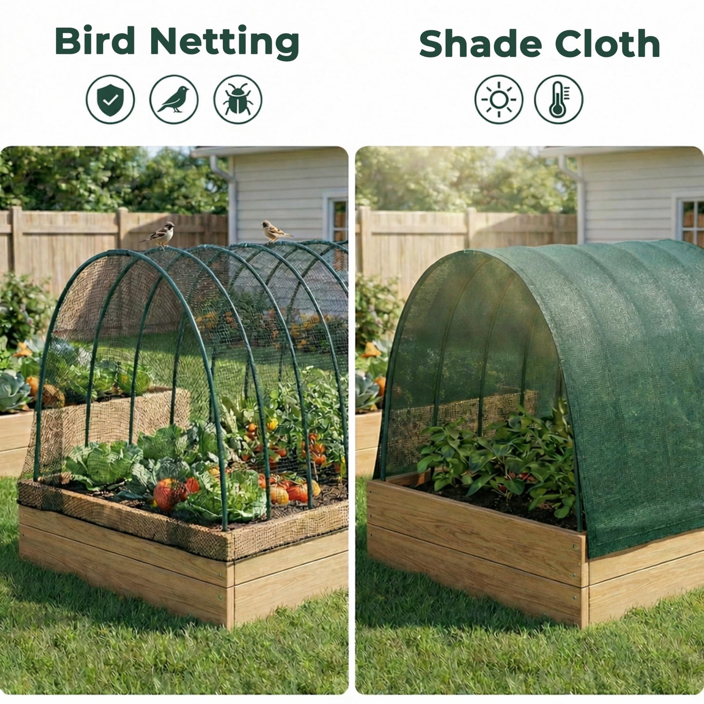 Gardzen Garden Hoops for Raised Beds Greenhouse Hoops, DIY Kit for Row Cover Garden Netting, All Season Plant Protection, 24 Pcs