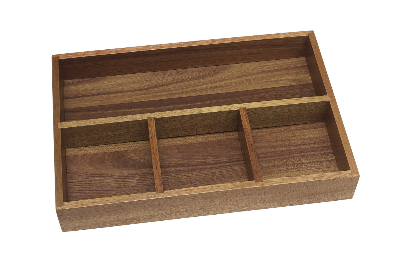 Lipper International Acacia Organizer Tray, 4-Compartments, 12" x 8" x 1 3/4"