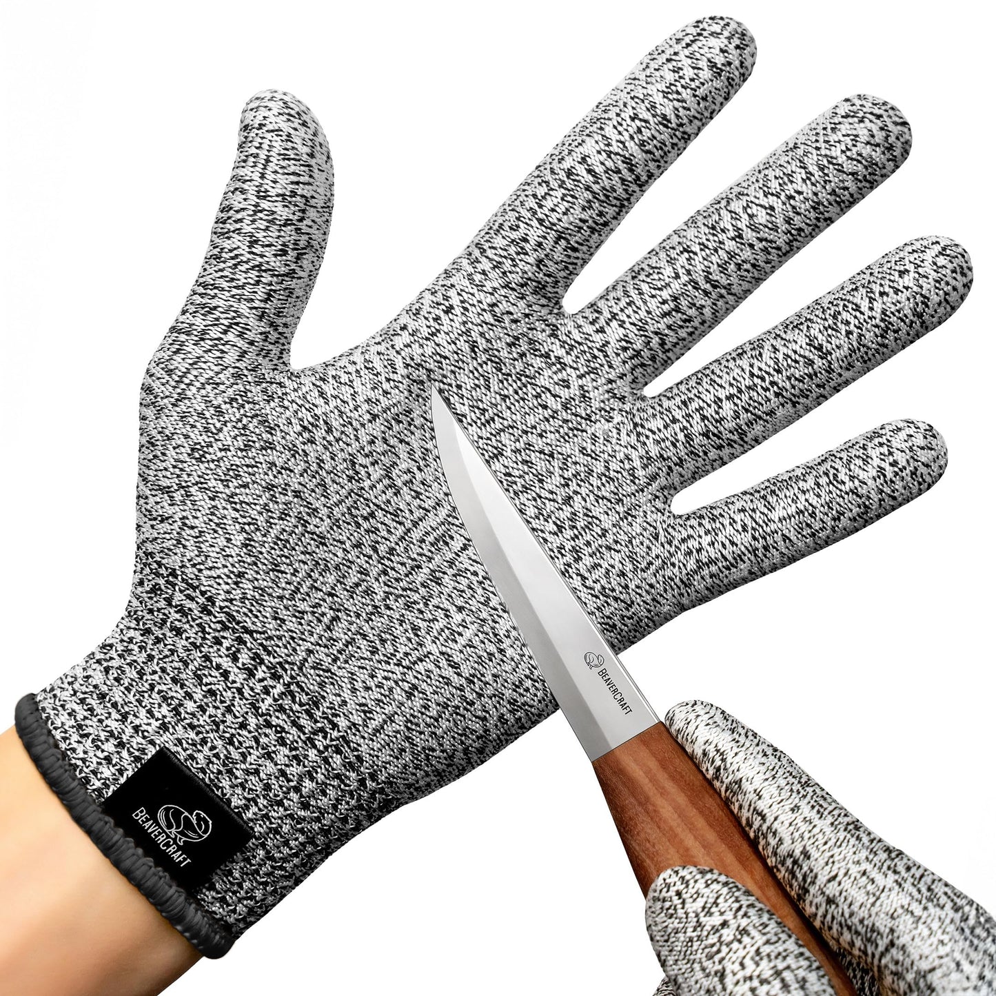 BeaverCraft Wood Carving Gloves CRG - Cutting Cut Resistant Gloves Level 5 for Whittling, Woodworking, Food Prep (L)