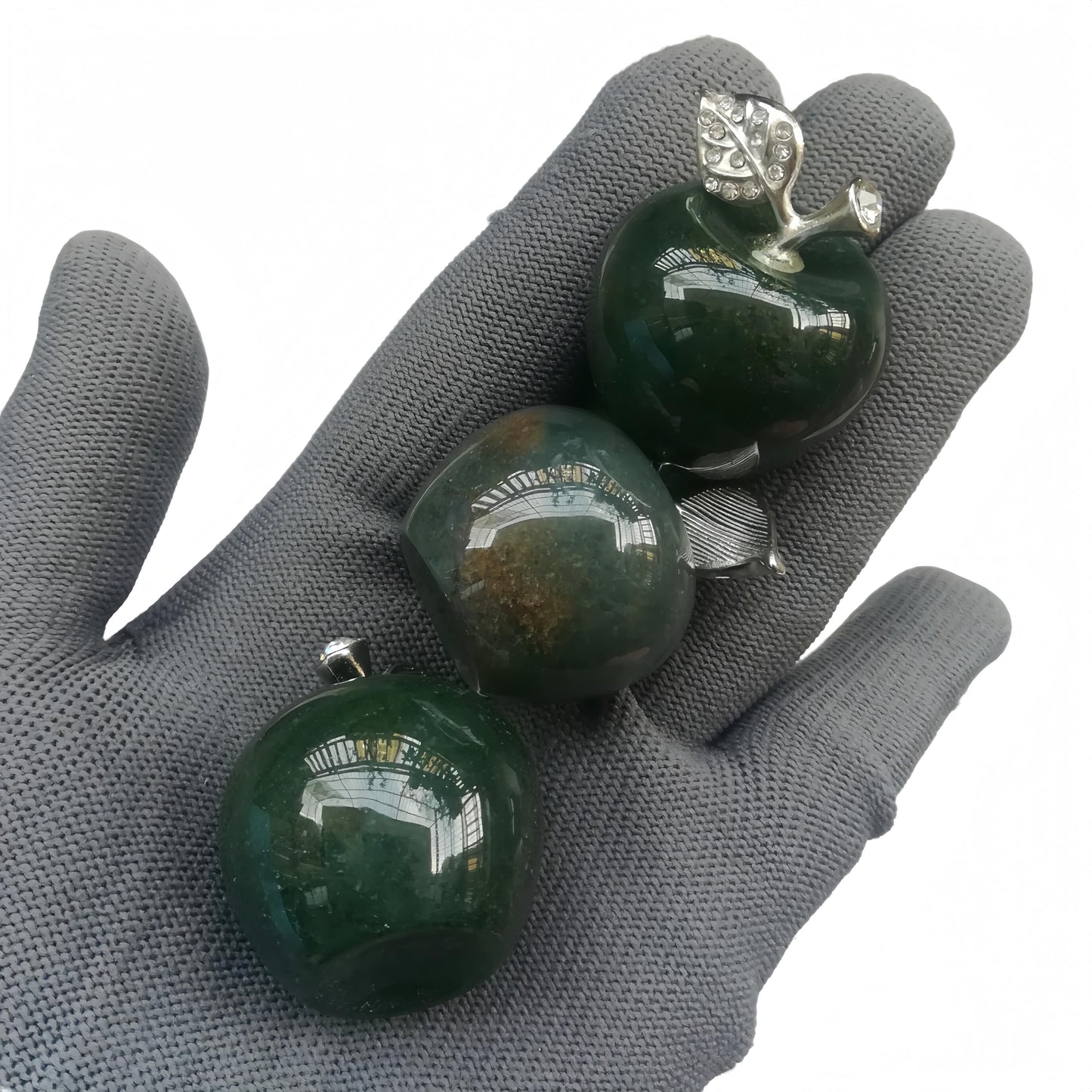 Sunshcat Natural India Agate 1.18 Inchs Apple Crystal and Healing Stone Statues,Room Decoration Christmas Decorations Thanksgiving Gifts Office Gifts Collectibles