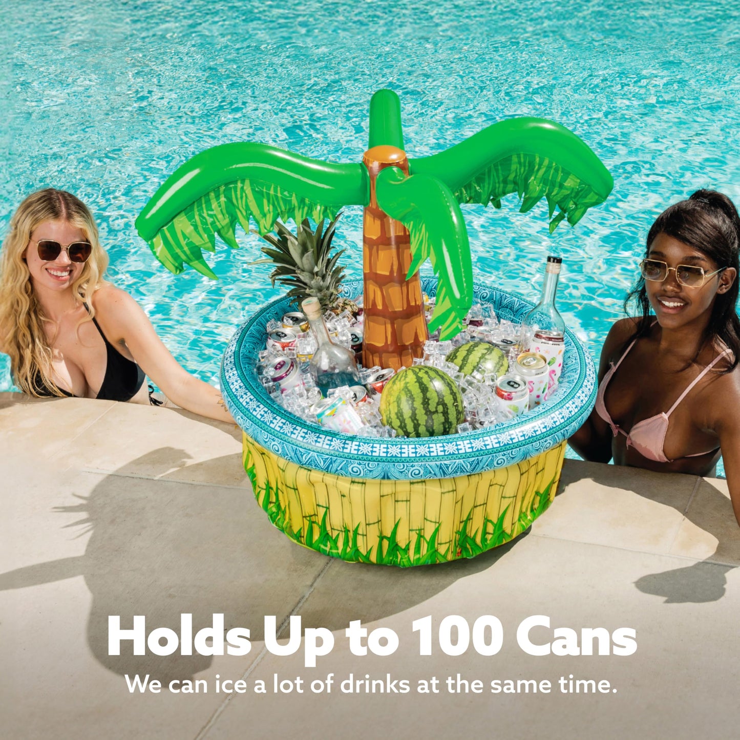 JOYIN 28” Inflatable Palm Tree Cooler, Luau Hawaiian Tropical Beach Themed Party Decorations, Blow Up Palm Trees Cooler Outdoor Party Supplies, Kids Adults Birthday Party Décor