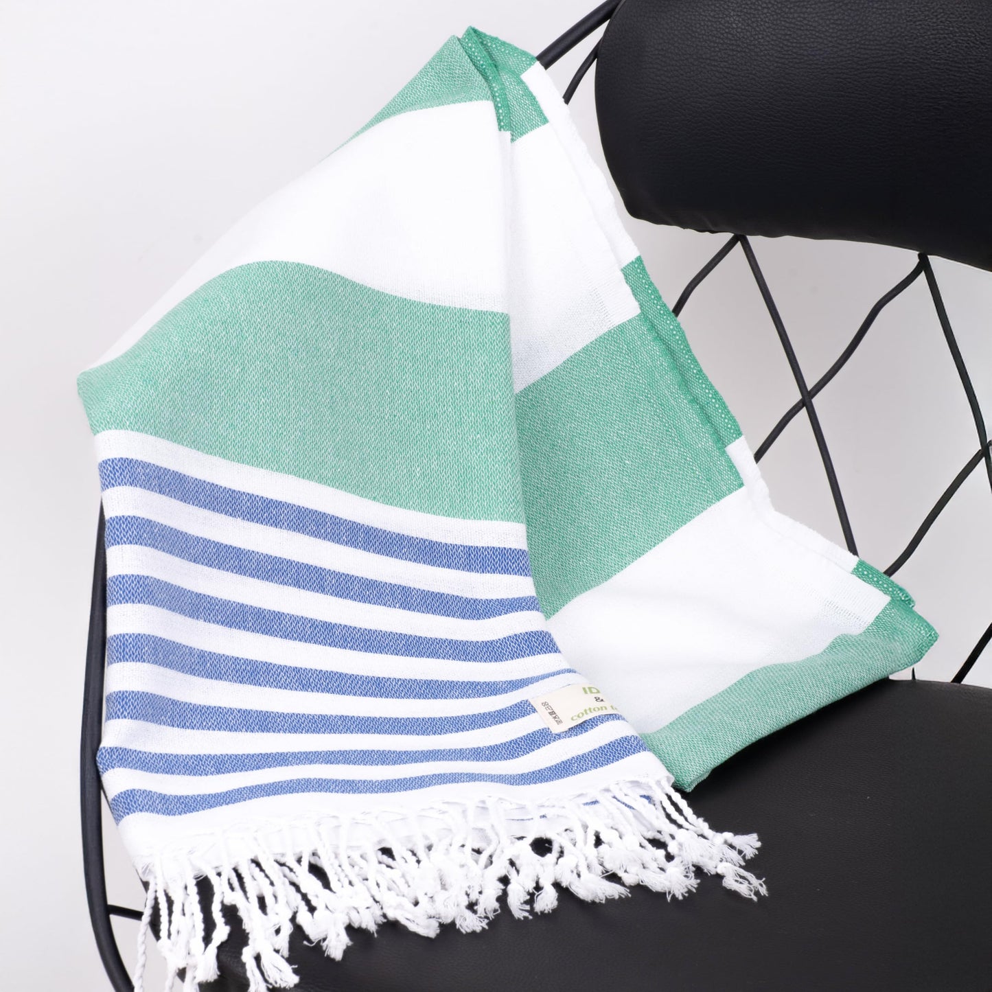 100% Cotton Turkish Beach Towels Great for Beach, Bathroom Towels Adult Travel Essentials Cruise Accessories Vacation Yoga Mat Soft Feel High Absorbent Sand Free Quick Dry (Marine Blue)