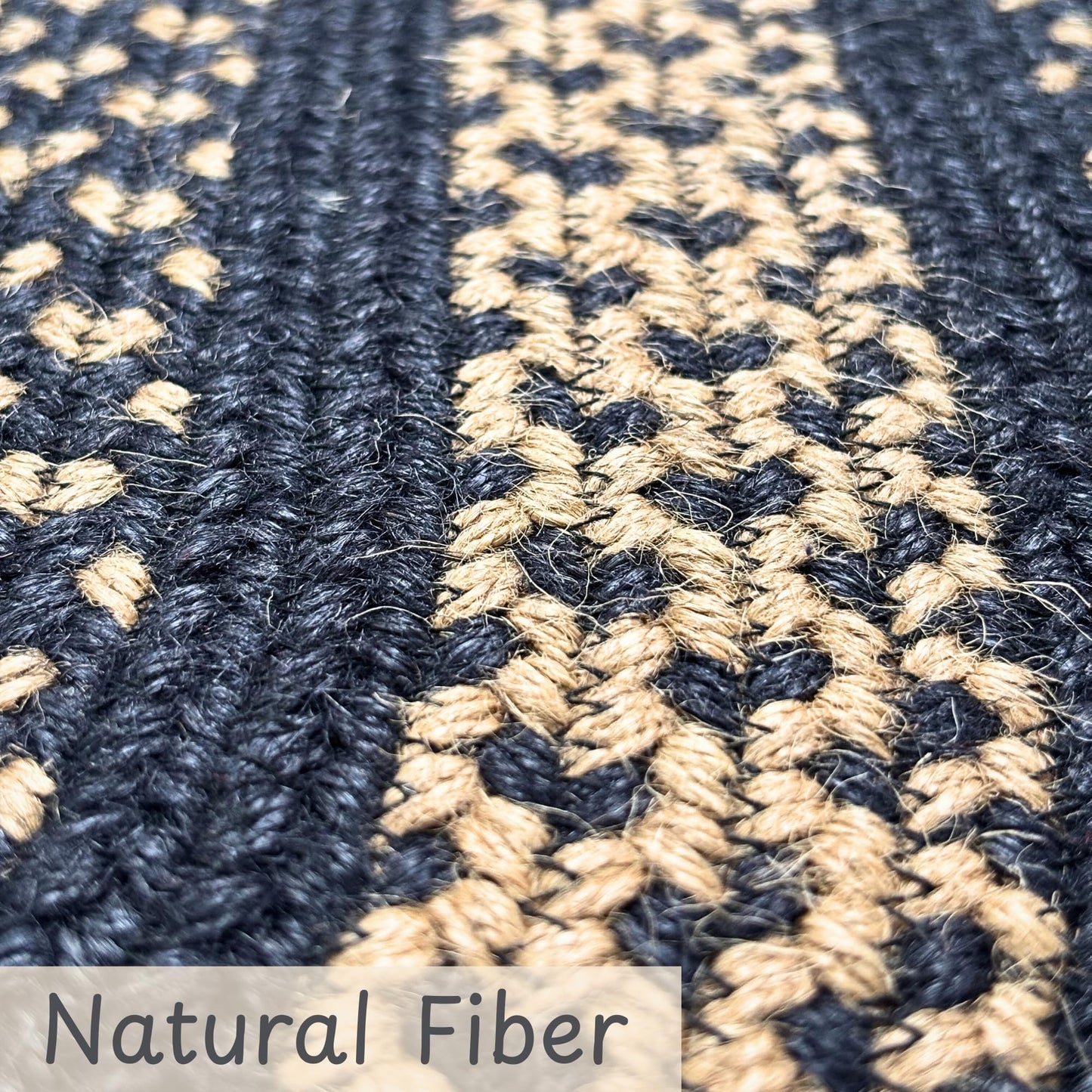 Charleston Oval Braided Rugs 27x45 - Ideal as Black and Tan Kitchen Rugs for Primitive Decor