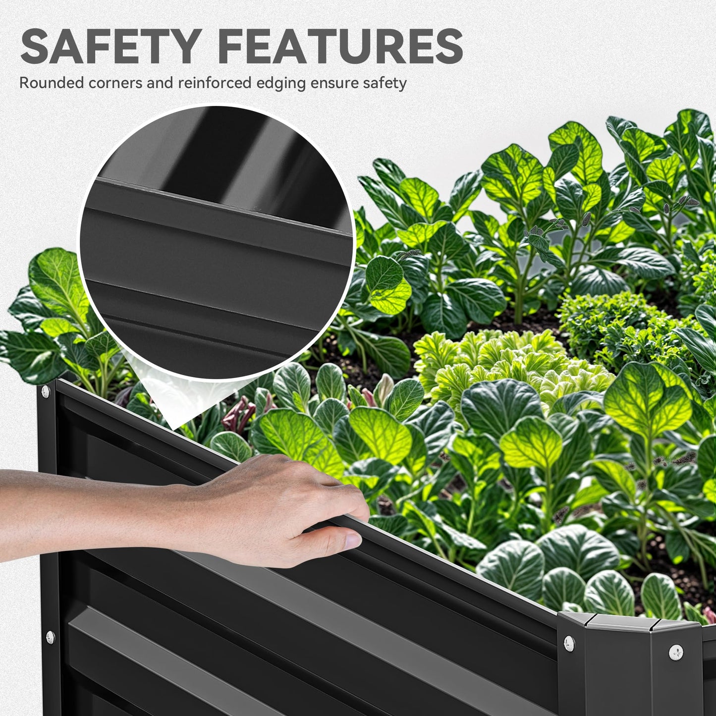 YITAHOME 72x36x24 in 2pcs Galvanized Raised Garden Bed Kit, Large Metal Planter Box with Gloves & Support Rod, Outdoor Flower Bed for Plants Vegetables, Black