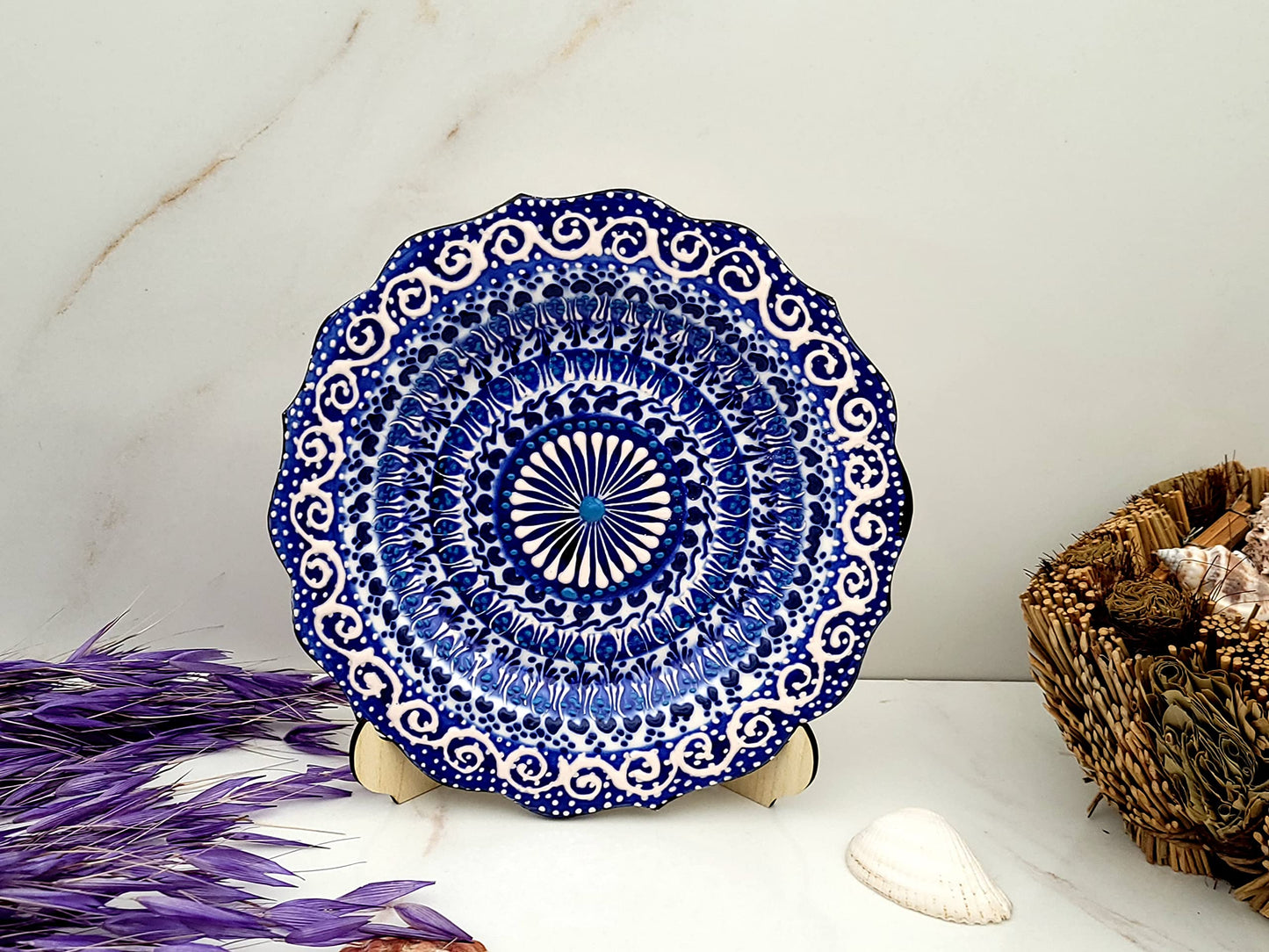 Ayennur Turkish Decorative Plate Handmade Ceramic Ornament for Home&Office Wall Decor