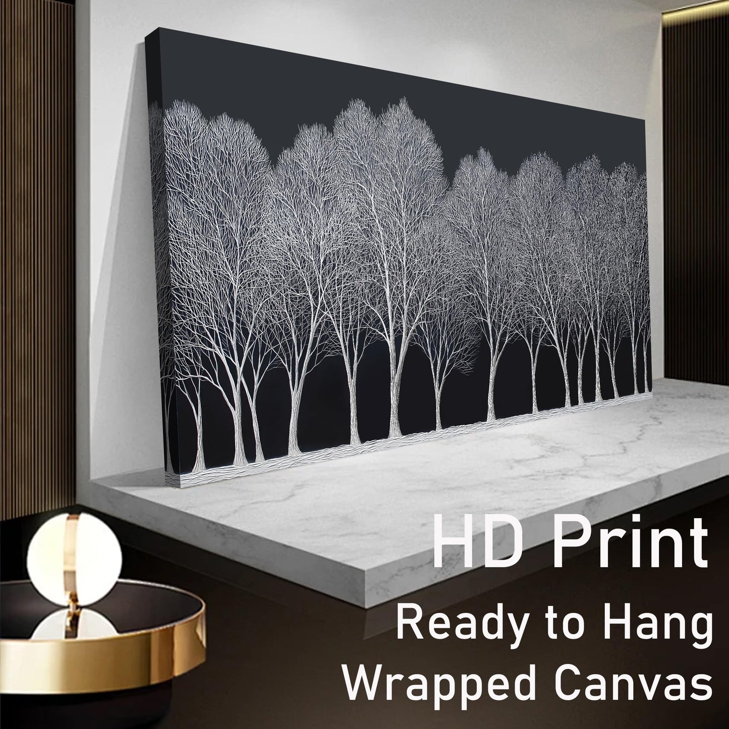 Trogonup Black and White Wall Art for Bedroom Large Forest Picture Landscape Tree Artwork for Living Room Home Office Modern Canvas Prints Ready to Hang 20"x40"