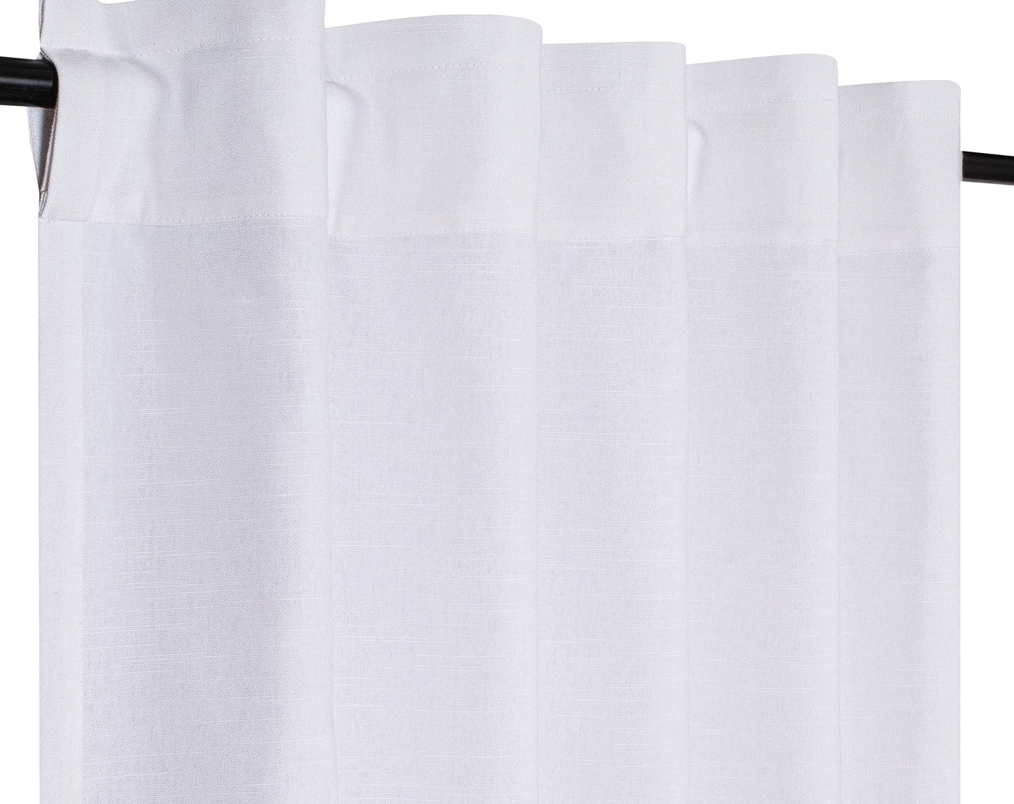 Lightnpro White Cotton Curtains 96 Inches Long - Set of 2 Farmhouse Tab Top Drapes 50x96 for Living Room, Bedroom, or Dining, Light Filtering Curtain Panels, Classic Window Treatment