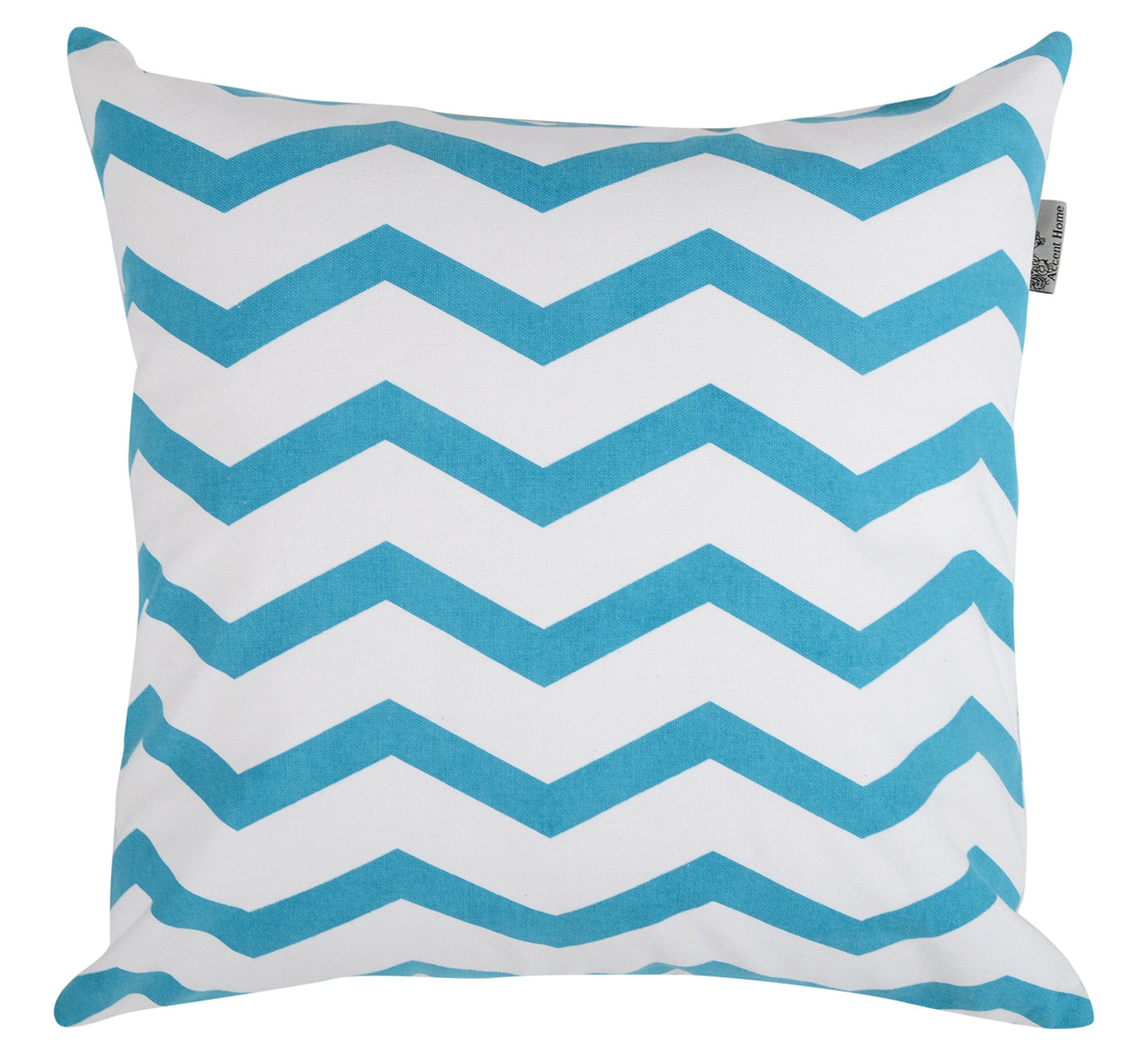 ACCENTHOME Cotton Canvas Throw Cushion Cover Printed Both Side for Home Sofa Couch, Chair Back Seat,4pc Pack 18"x18" in Color Aqua