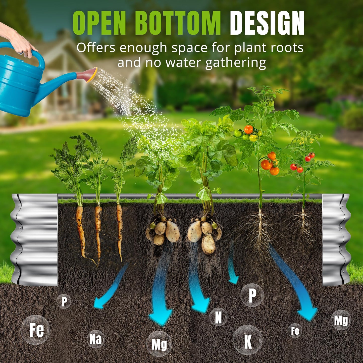 Sponvatt Raised Garden Bed - Outdoor Galvanized Raised Garden Bed Planter Boxes, Large Oval Metal for Gardening Planter Box Kit,Suitable for Vegetables,Herbs, and Flowers Silver (4x2x1Ft)