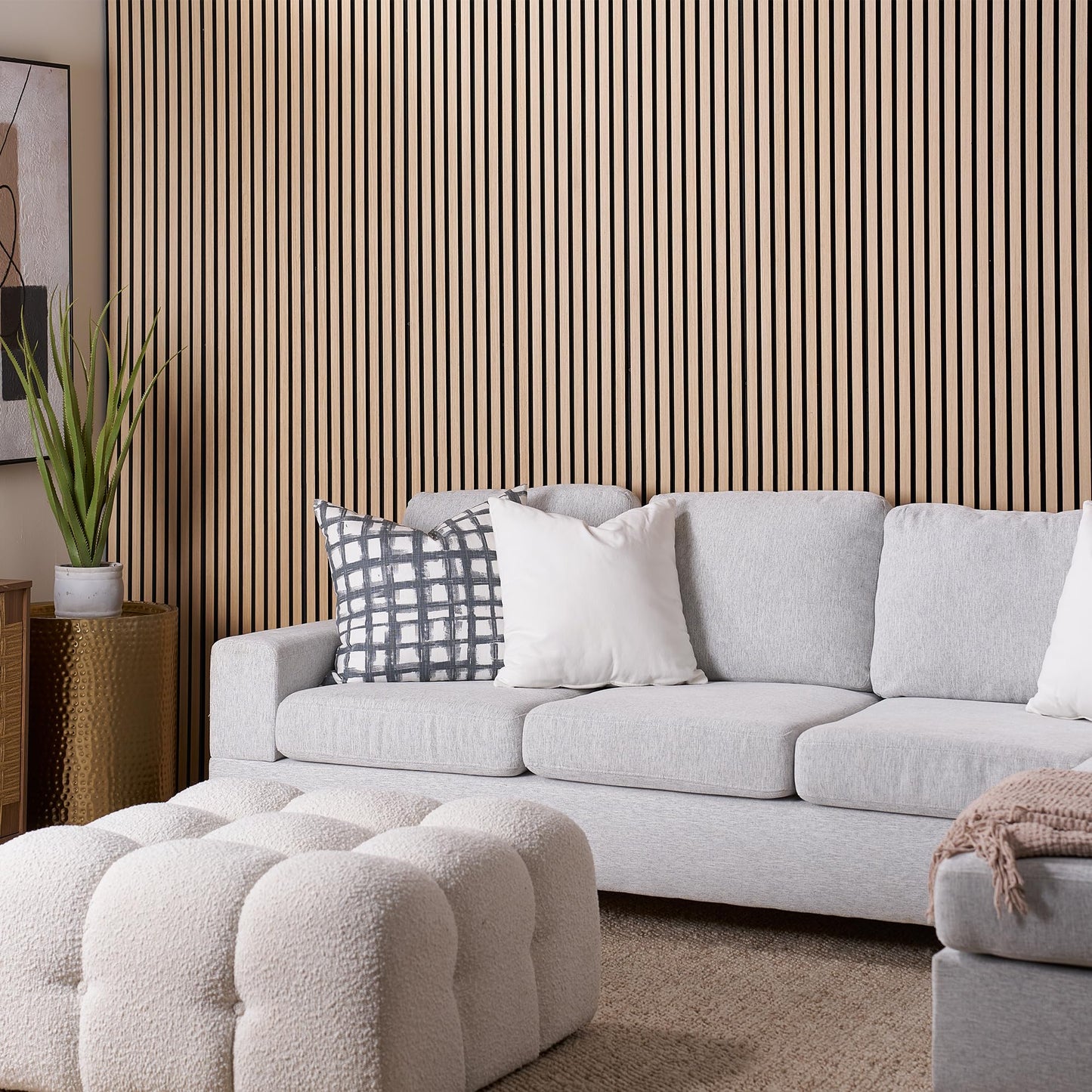 Wood Panels for Wall - Oak Acoustic Wall Panels - 4PK Wall Wood Panels - 94.49” x 12 - Soundproof Wood Wall Panels for Decor - Acoustic Slat Wood Wall Panels for Interior Decoration of Walls (Oak)