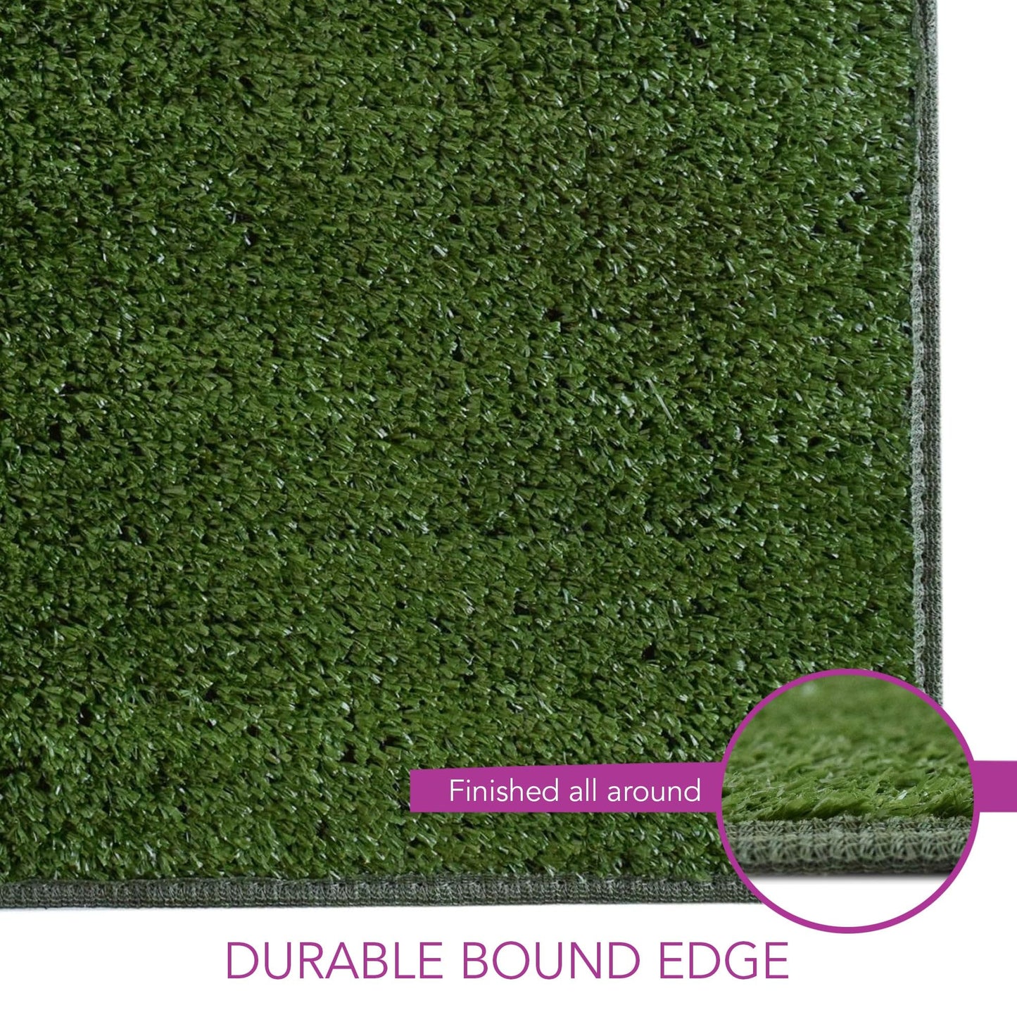 iCustomRug Synthetic Grass Rug – 4 x 10ft Lawn Green Turf Carpet for Patios, Yards, Boats, Camping – Indoor/Outdoor Use