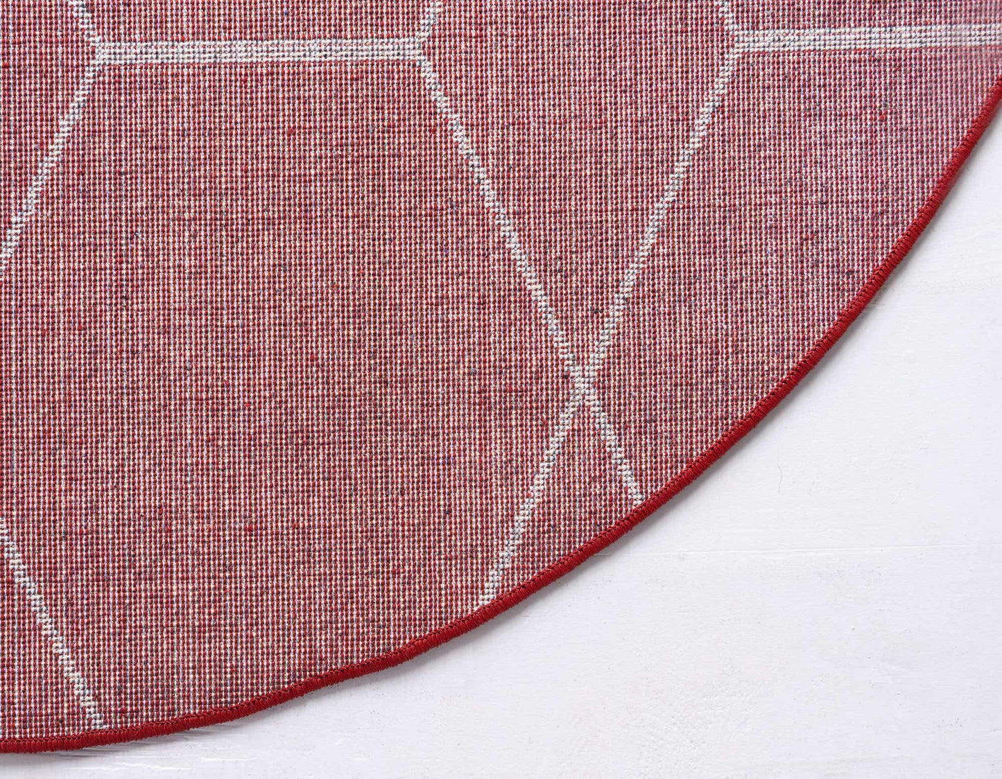 Unique Loom Trellis Frieze Collection Area Rug - Geometric (5' 1" Round Red/Ivory)