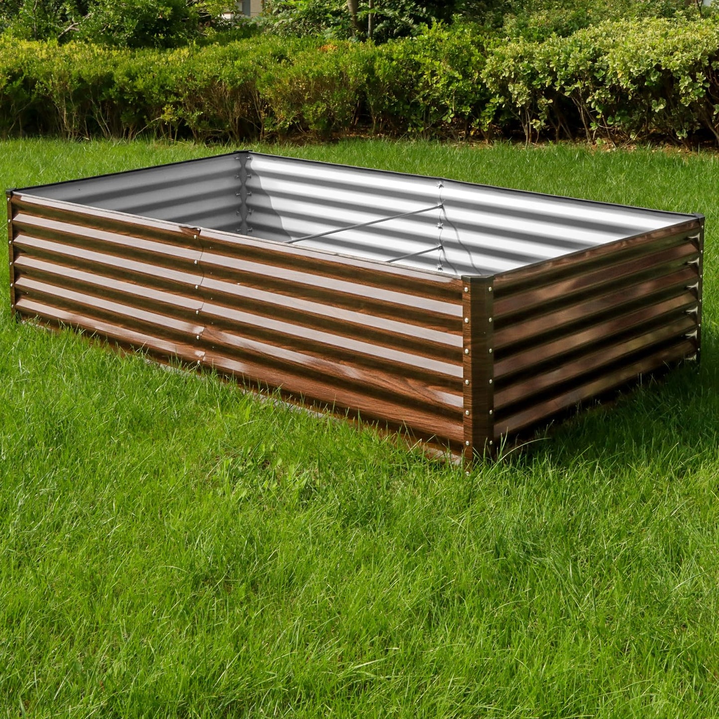 SnugNiture Galvanized Raised Garden Bed 8x4x2FT Outdoor Large Metal Planter Box Steel Kit for Planting Vegetables, Flowers