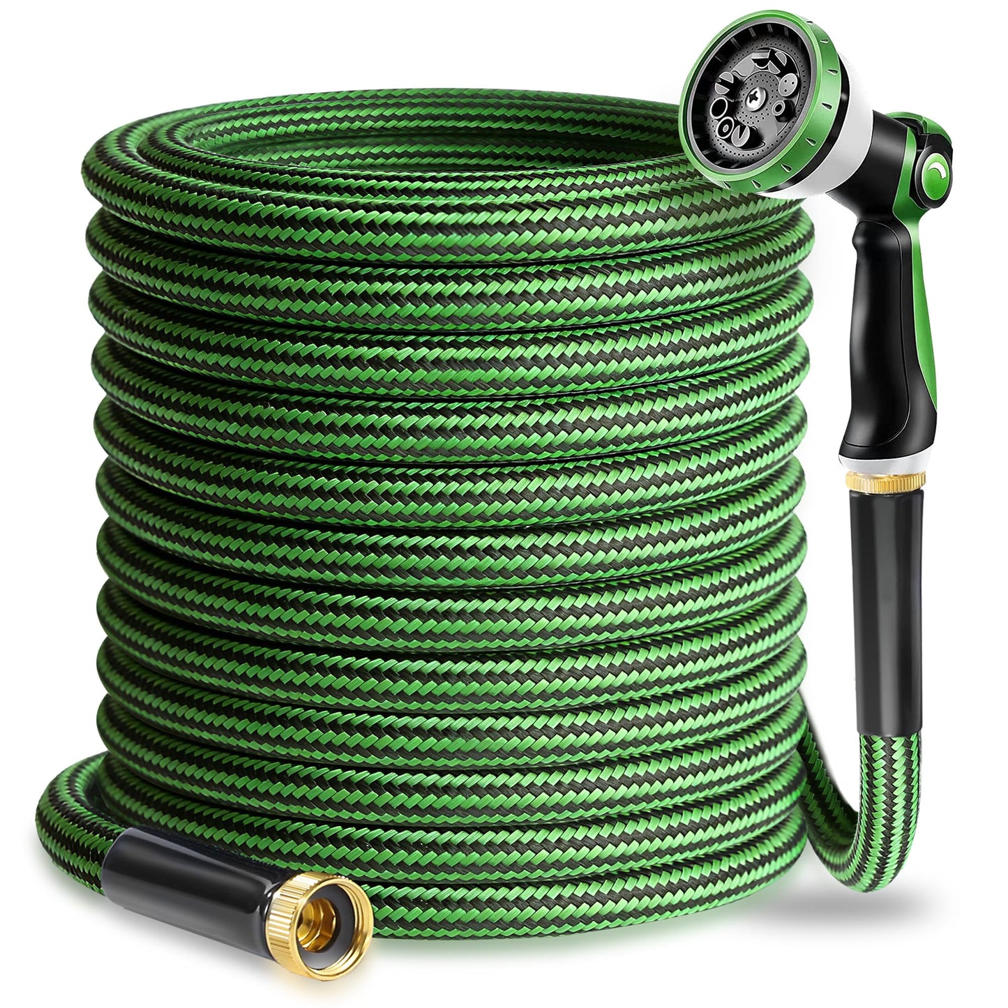 Torioweg Garden Hose 50 FT-Triple-layer pipe, Heavy Duty Water Hose with solid Aluminum Fittings, Ultra-Lightweight and Flexible, Abrasion-Resistant, Rust-Resistant,Watering and Cleaning for Outdoor