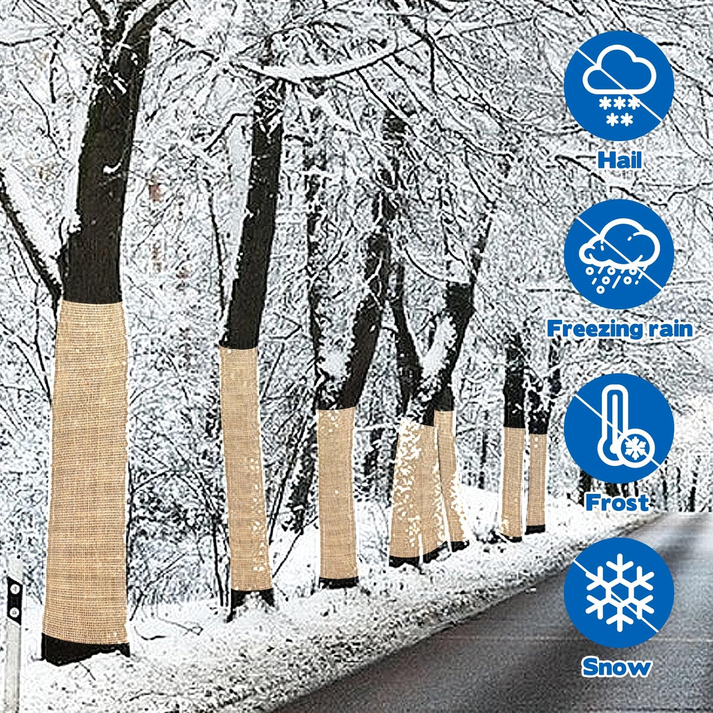 YEXEXINM 2 Pack Burlap Plant Covers Freeze Protection,15ftx40in Burlap Fabric Bags,Natural Burlap Plant Blankets,Plant Covers Freeze Protection for Winter Outdoor Bushes Trees Potted Plants