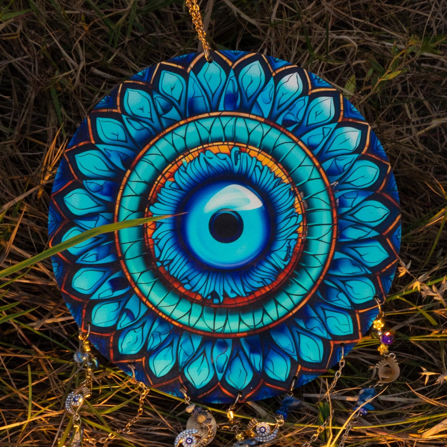 Evil Eye Crystal Suncatcher Hanging Window Wall Art Decor Rainbow Acrylic Sun Catcher Hanging Decorations for Room Bedroom Wall Decor