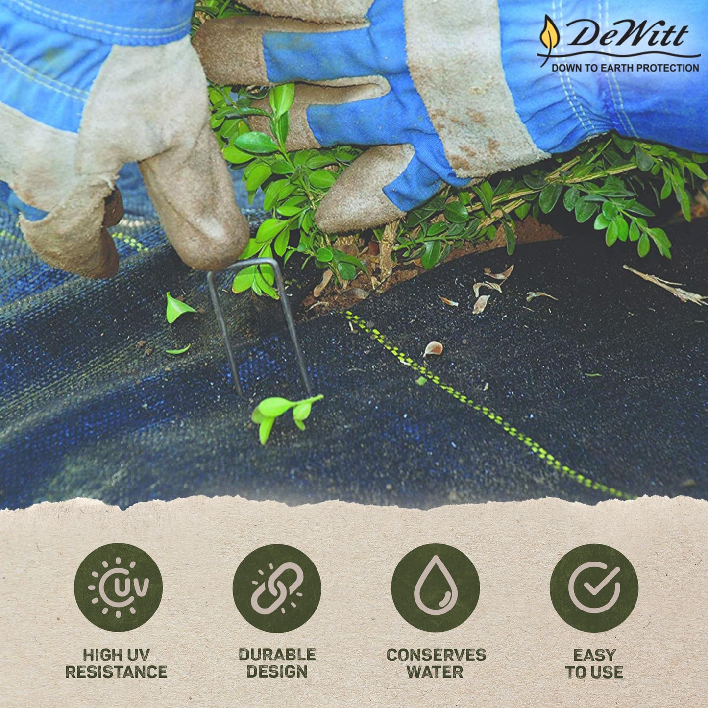 Dewitt 3-Pack Sunbelt Weed Barrier Fabric 3.2 oz, 6 x 300 Feet – Heavy-Duty Ground Cover Mat for Greenhouse Floors, Garden Rows, Raised Beds, Yard Gardening, and Outdoor Landscape Protection